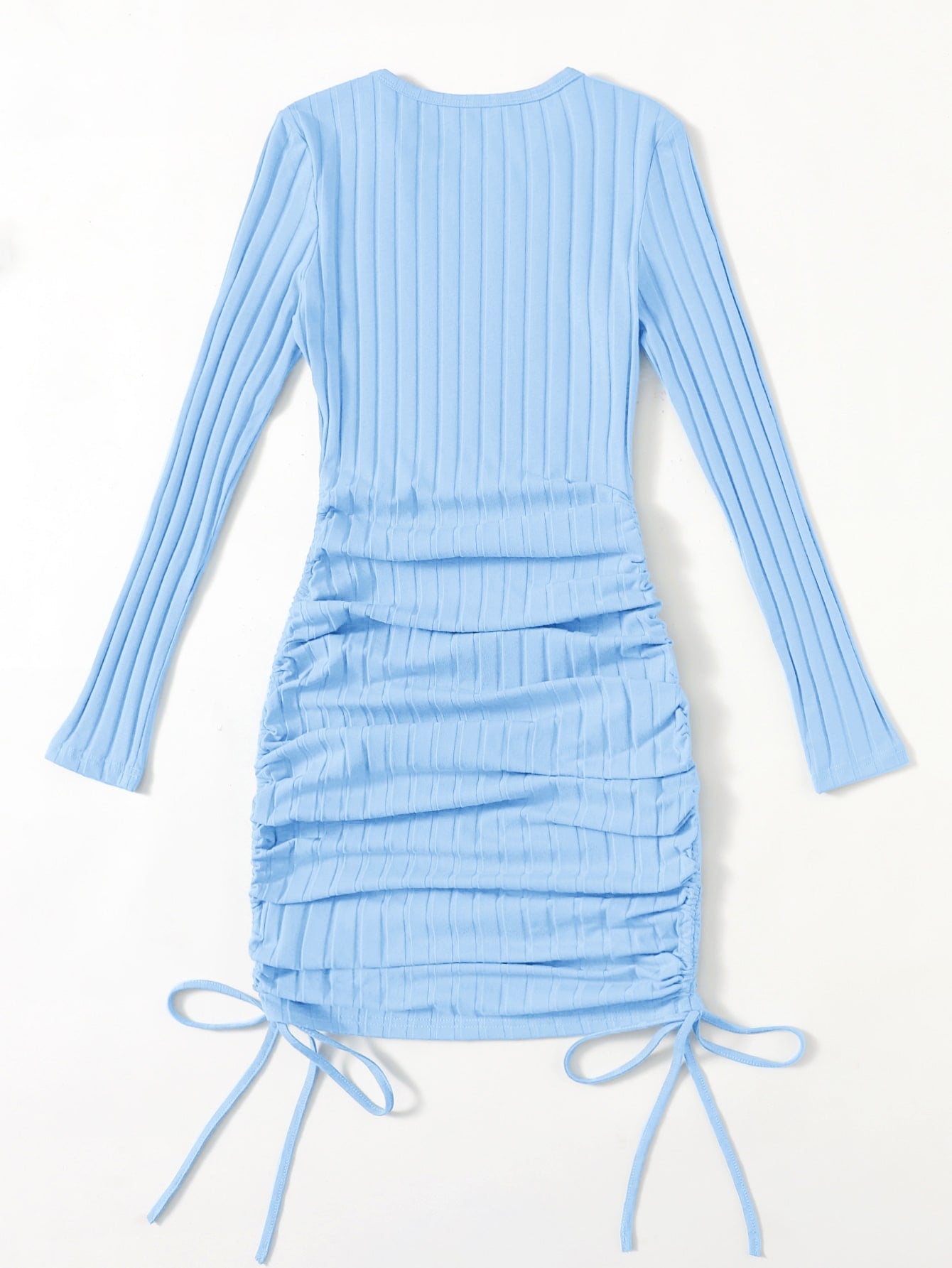 EZwear Drawstring Ruched Side Bodycon Dress