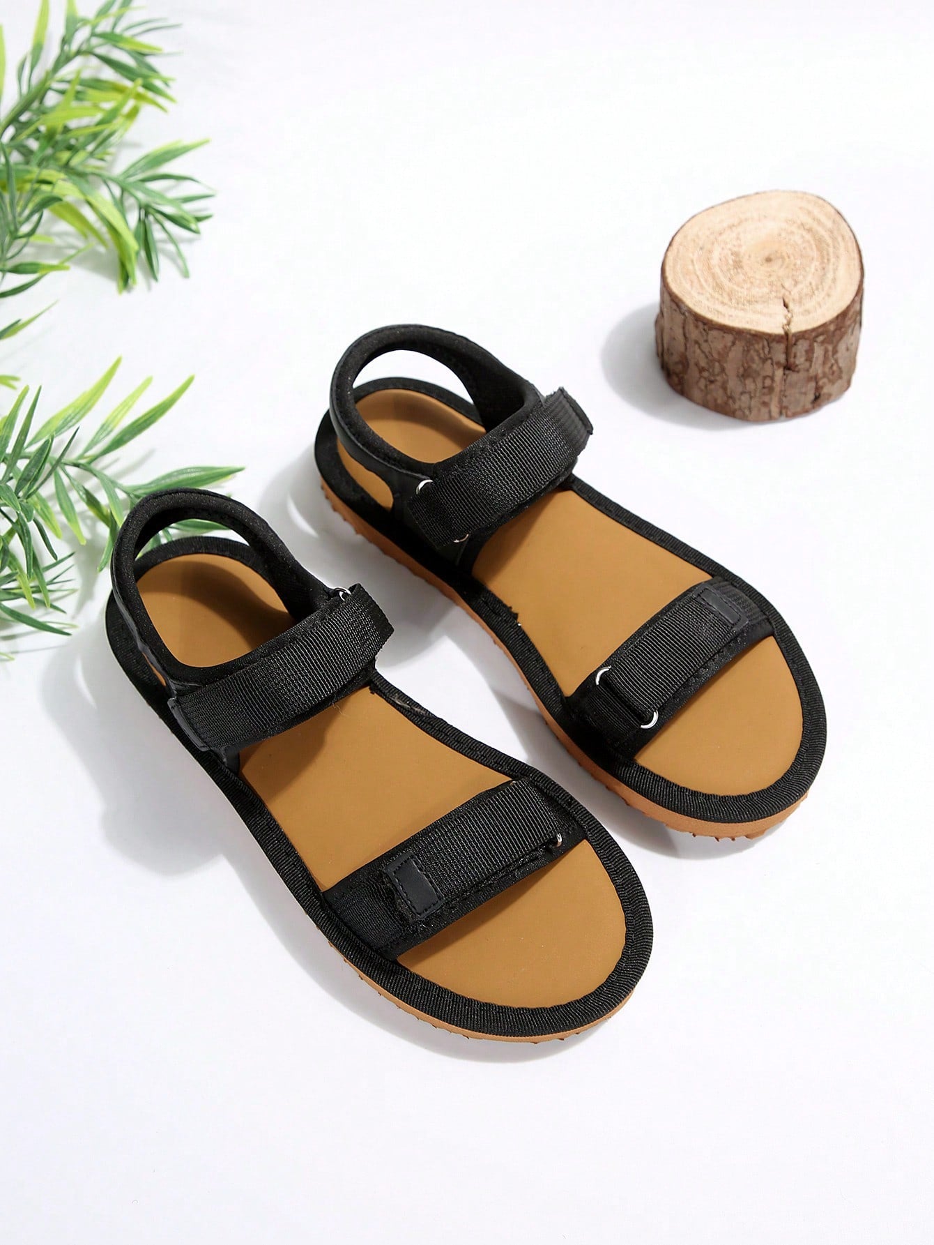 Women Breathable Lightweight Hook-and-loop Fastener Sandals, Sporty Outdoor Fabric Sports Sandals