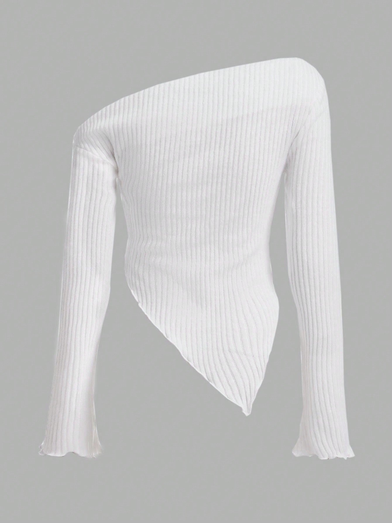 ICON Asymmetrical Neck Lettuce Trim Tee