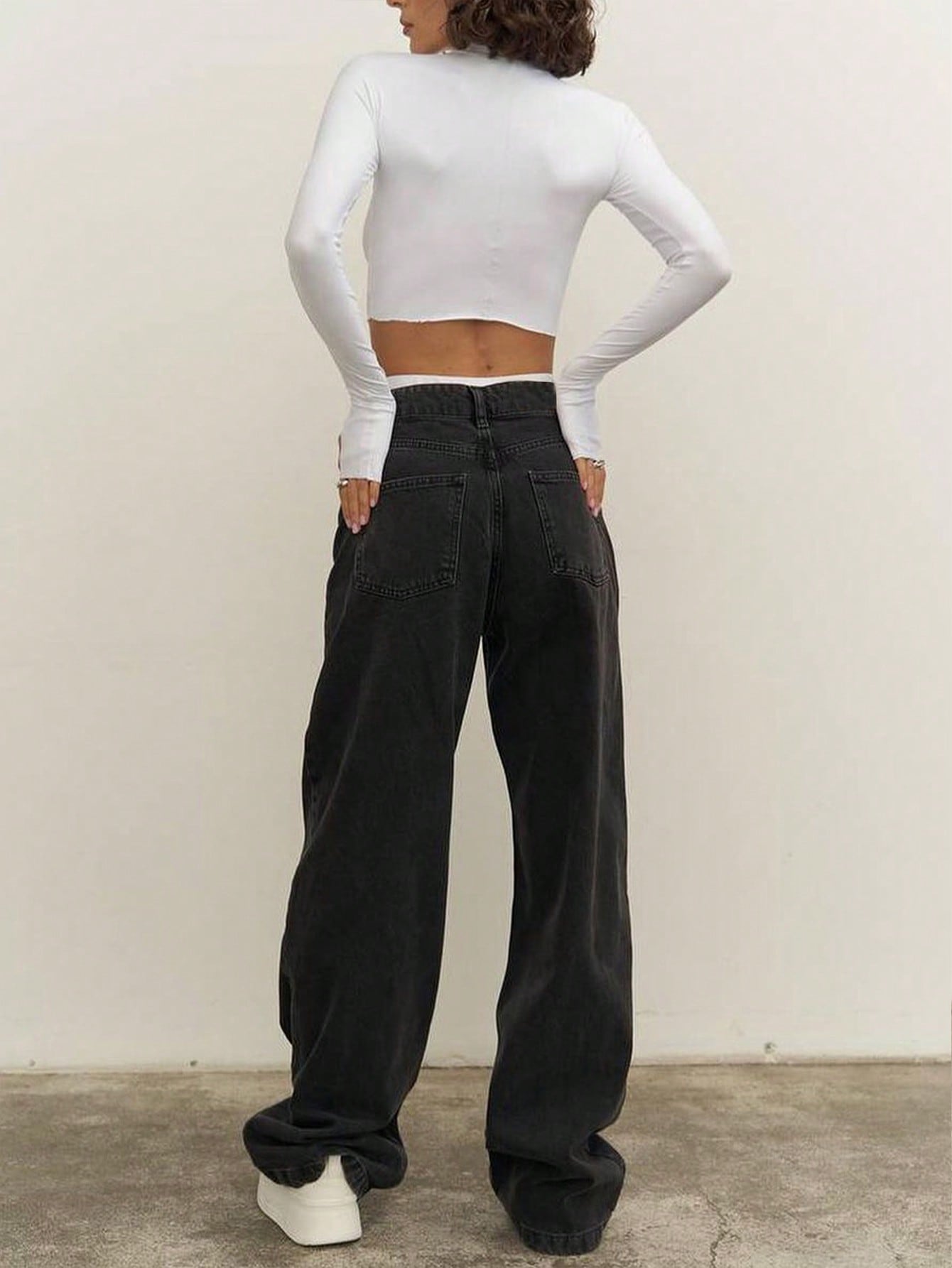 Drop Waist Straight Leg Jeans