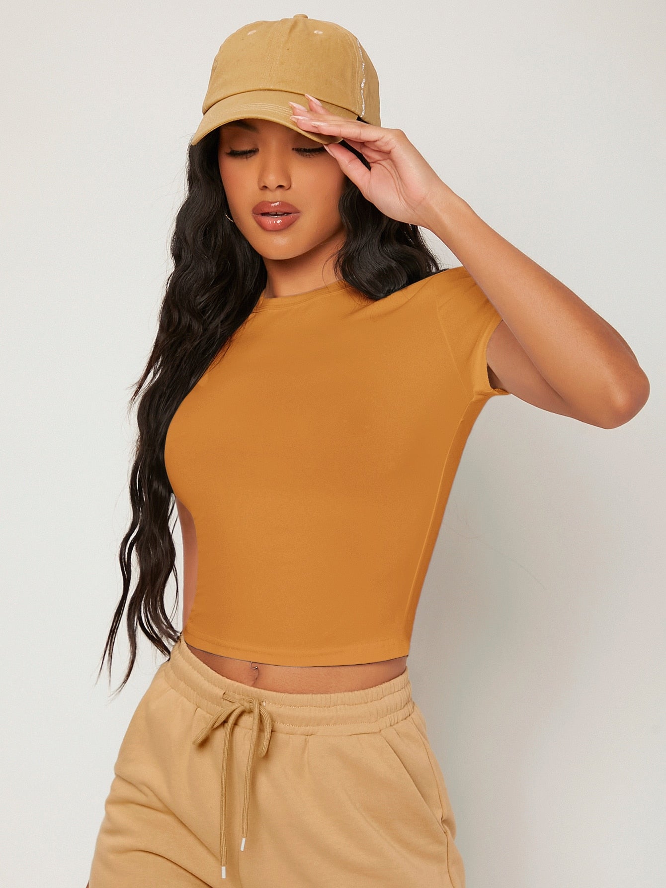 BASICS 1pc Solid Form Fitted Tee