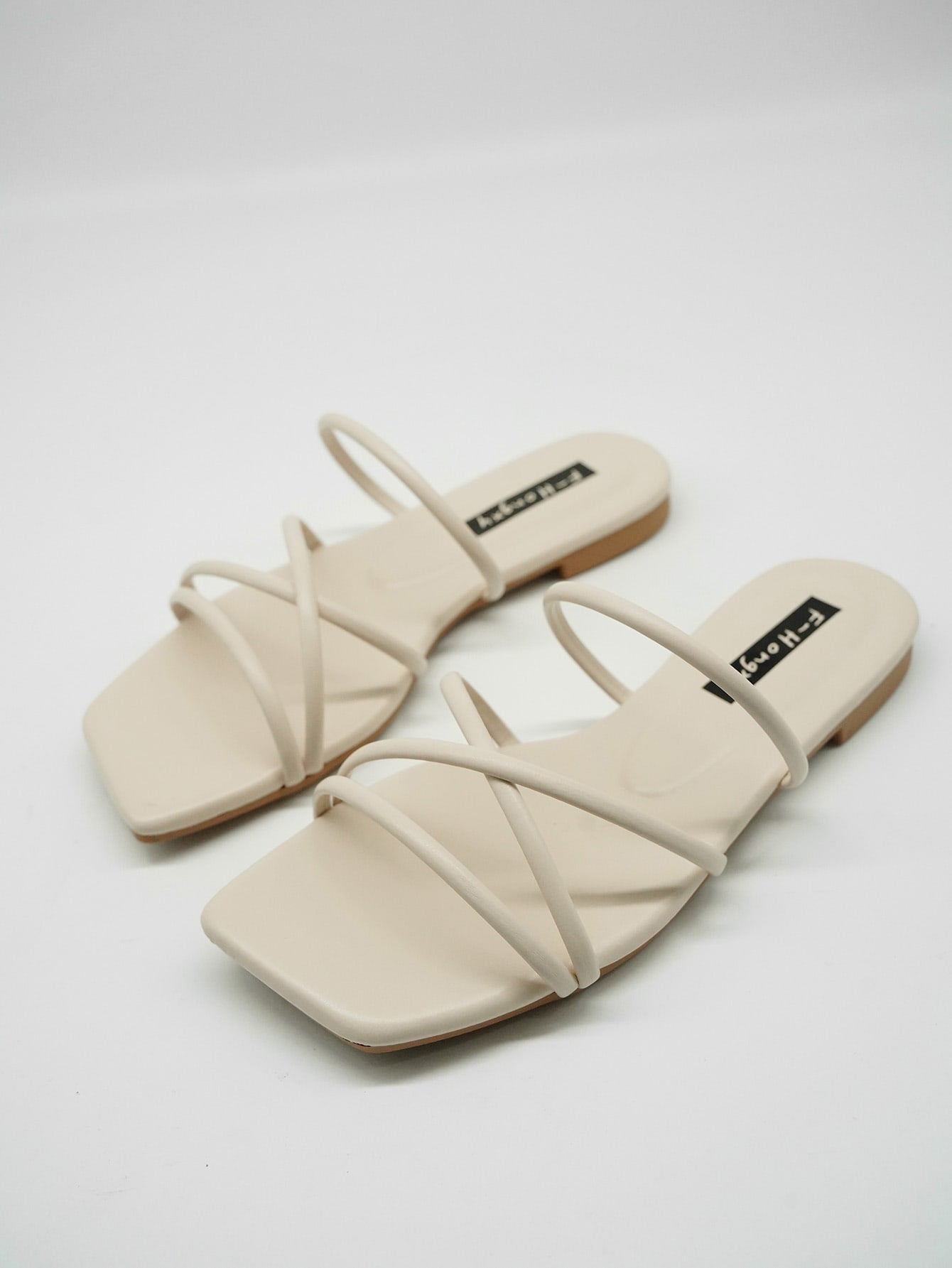 Women Minimalist Thin Strap Slide Sandals, Elegant Summer Flat Sandals