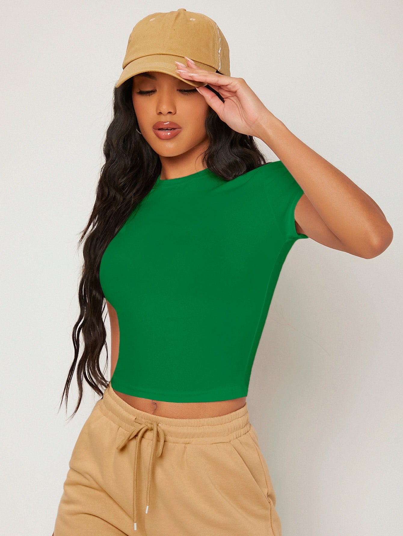 BASICS 1pc Solid Form Fitted Tee