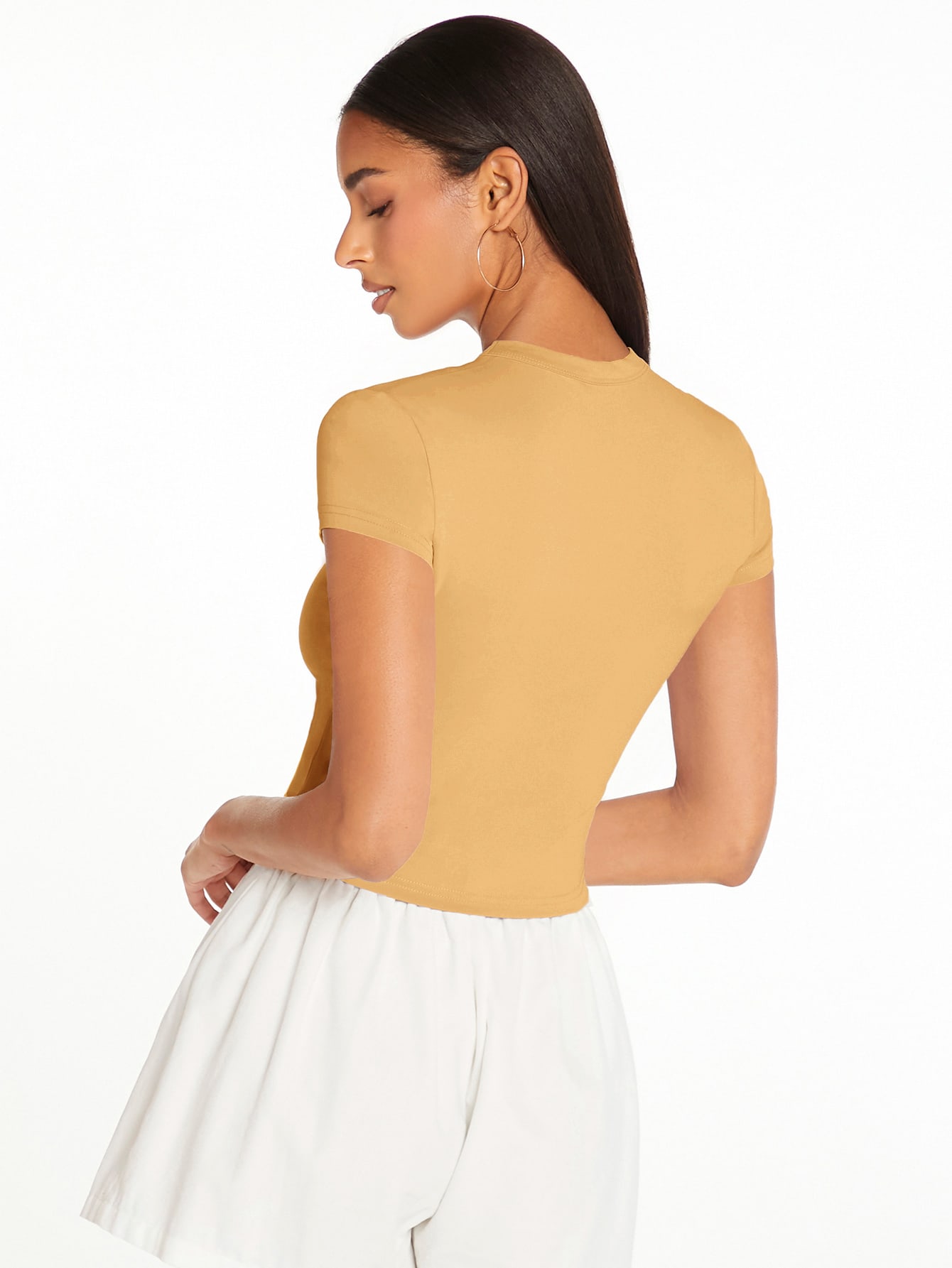 BASICS 1pc Solid Form Fitted Tee