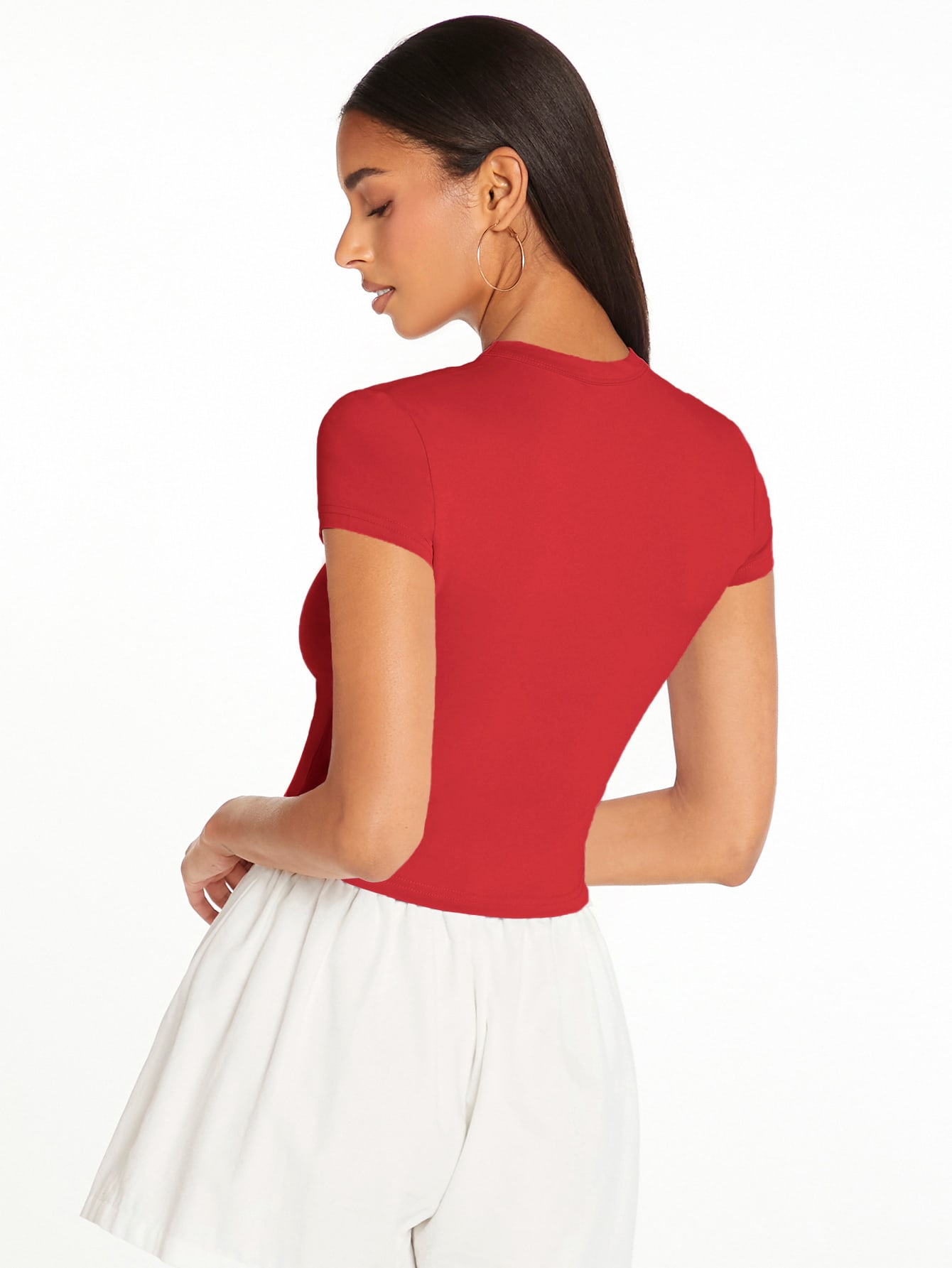 BASICS 1pc Solid Form Fitted Tee