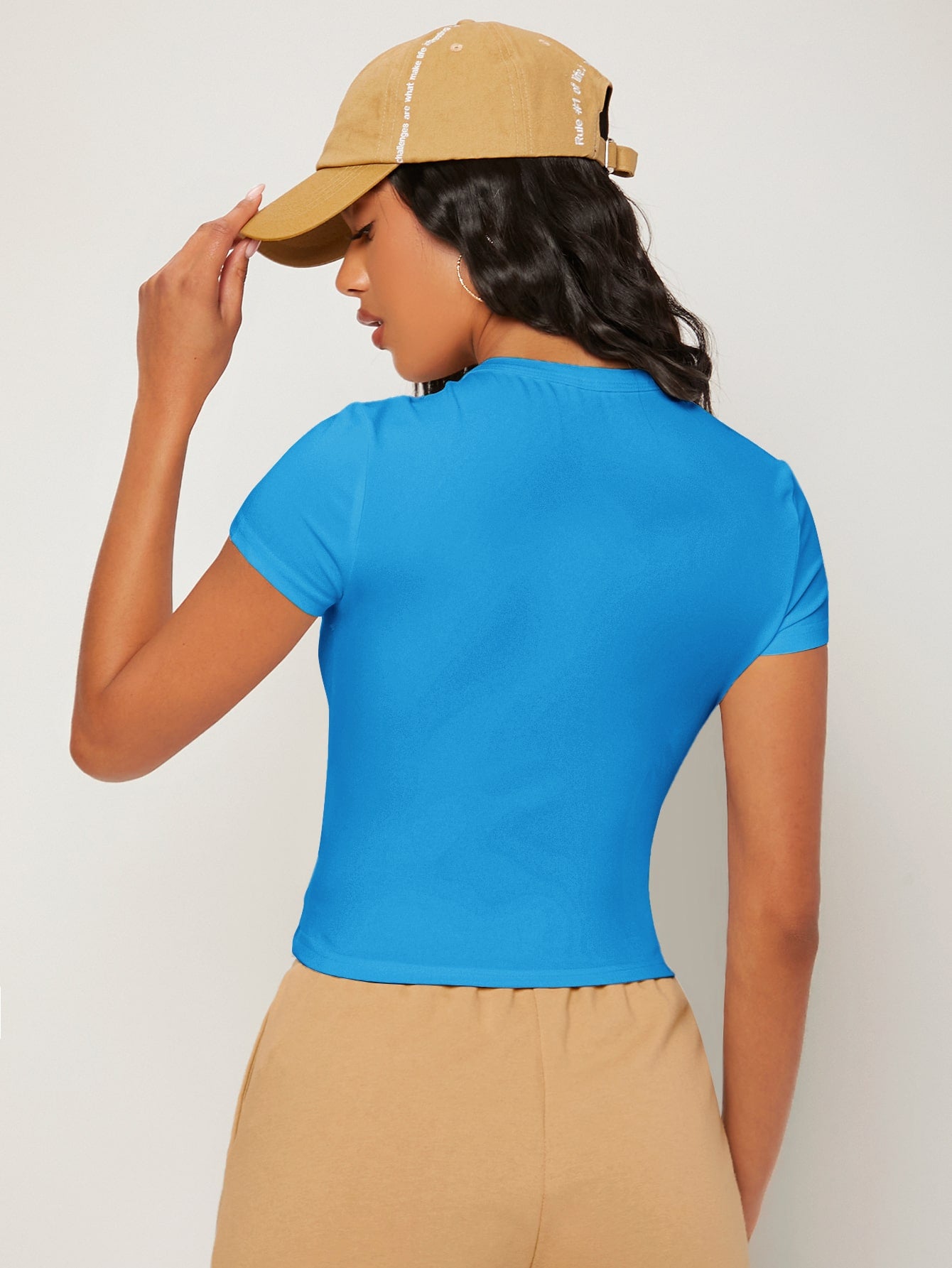 BASICS 1pc Solid Form Fitted Tee