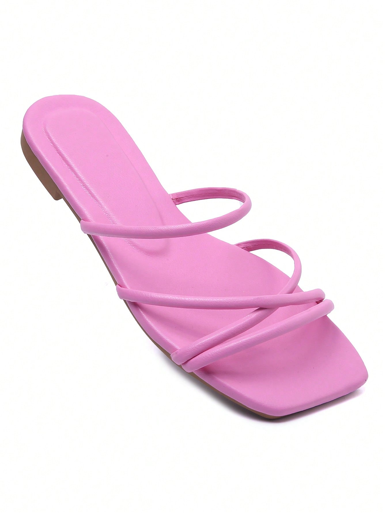 Women Minimalist Thin Strap Slide Sandals, Elegant Summer Flat Sandals