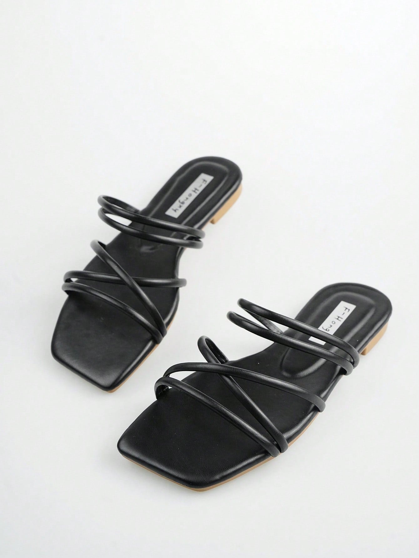 Women Minimalist Thin Strap Slide Sandals, Elegant Summer Flat Sandals