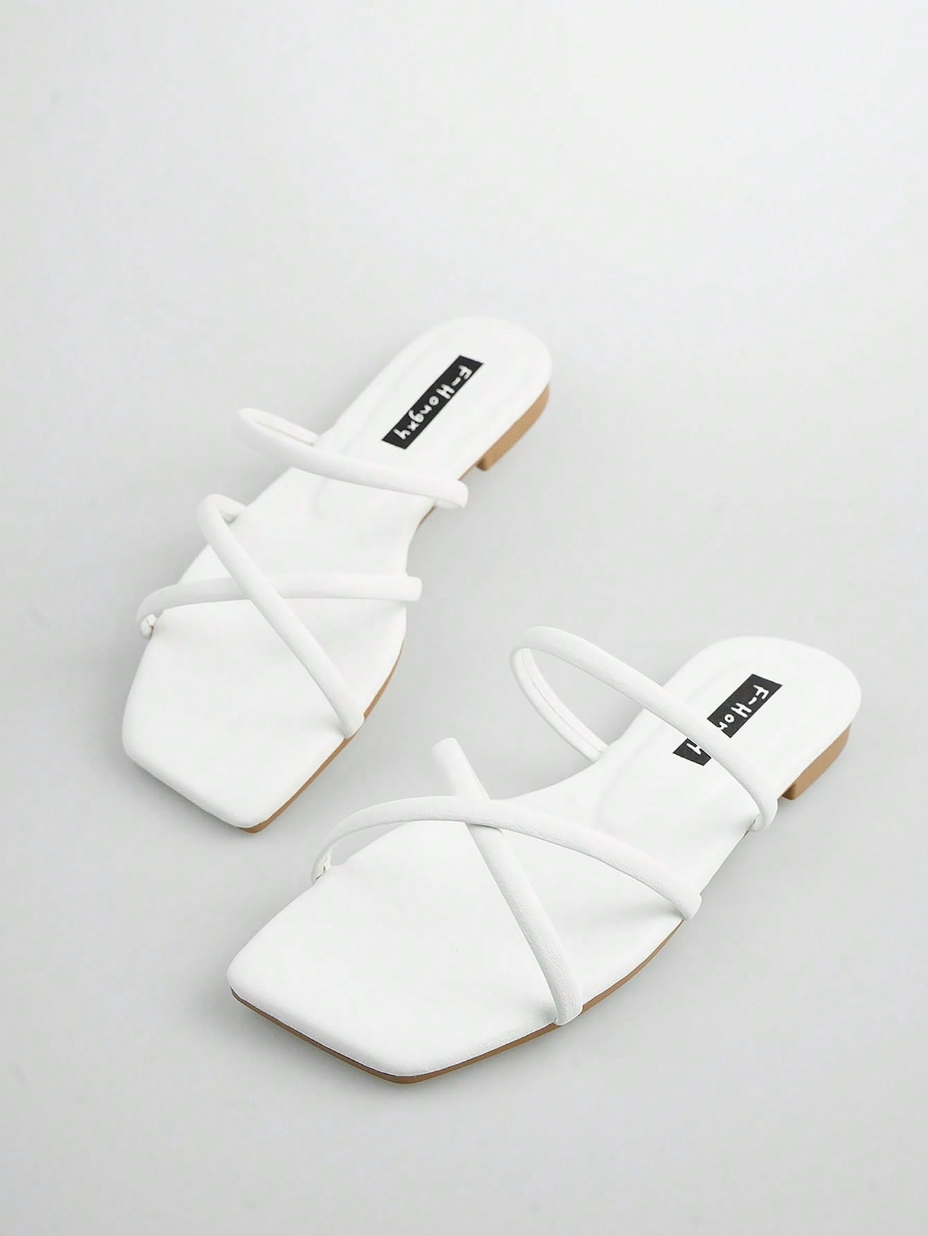 Women Minimalist Thin Strap Slide Sandals, Elegant Summer Flat Sandals