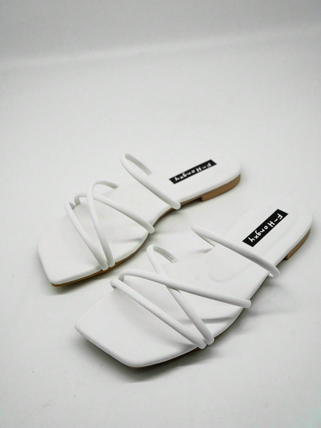 Women Minimalist Thin Strap Slide Sandals, Elegant Summer Flat Sandals