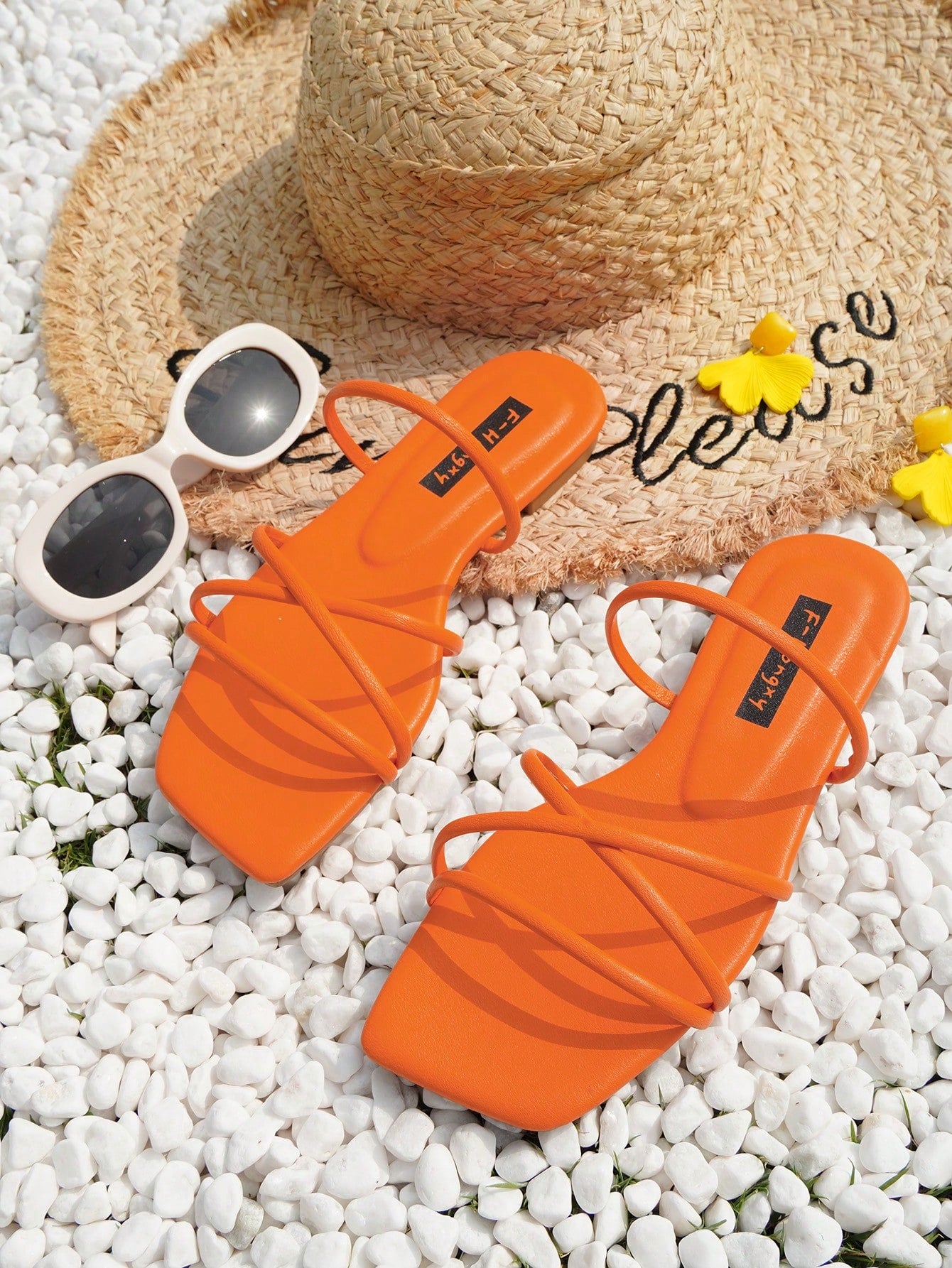 Women Minimalist Thin Strap Slide Sandals, Elegant Summer Flat Sandals