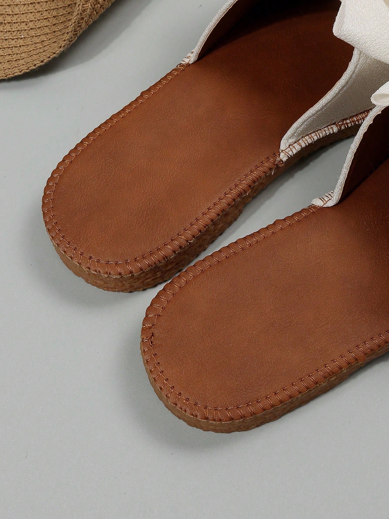 Preppy Slide Sandals For Women, Bow Decor Single Band Flat Sandals