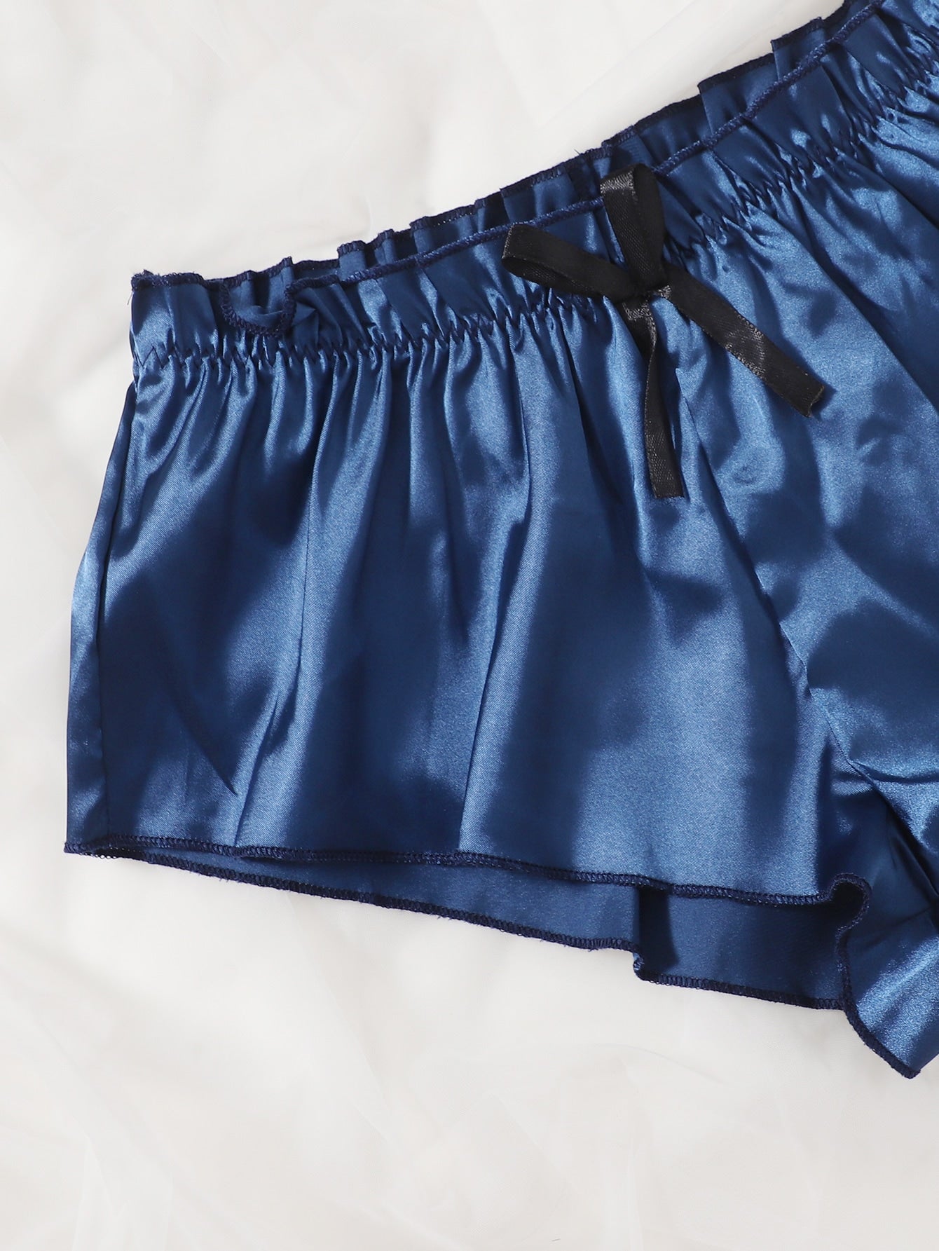 Floral Lace Bralette With Satin Shorts