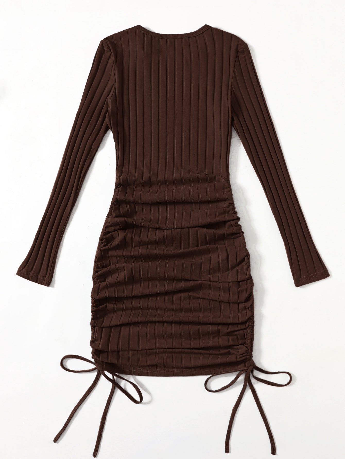 EZwear Drawstring Ruched Side Bodycon Dress