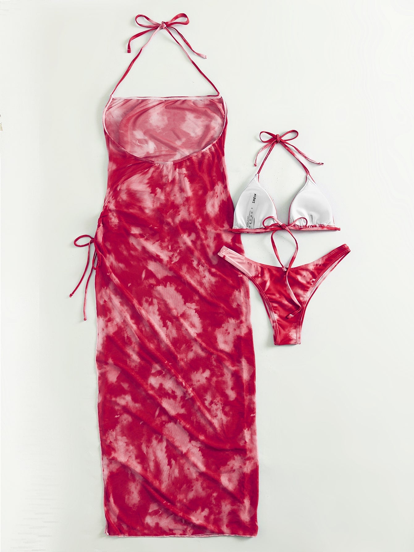 Swim Vcay 3pack Tie Dye Triangle Bikini Swimsuit & Cover Up