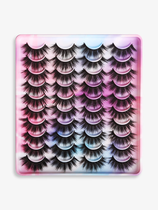 Mix Type Volumized Eyelashes 20 Play 12 18mm cross explosive eyelashes