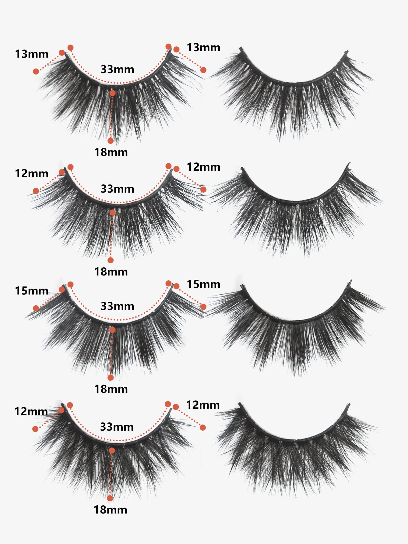 Mix Type Volumized Eyelashes 20 Play 12 18mm cross explosive eyelashes