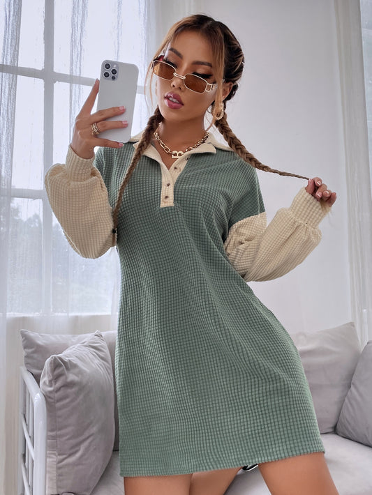 Two Tone Drop Shoulder Dress