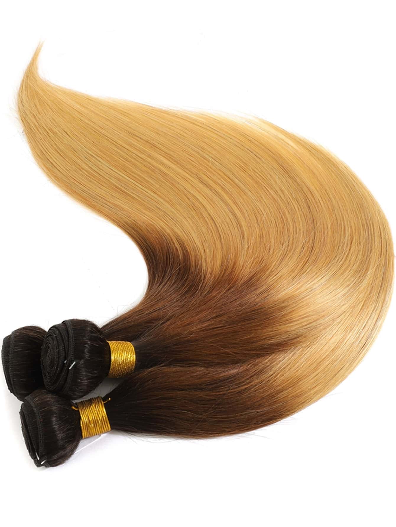 Ombre 3 Color 1B/4/27# Straight Virgin Human Hair Weave Bundles Smooth and Shiny Ombre Three Tone Color Hair Weft 100g
