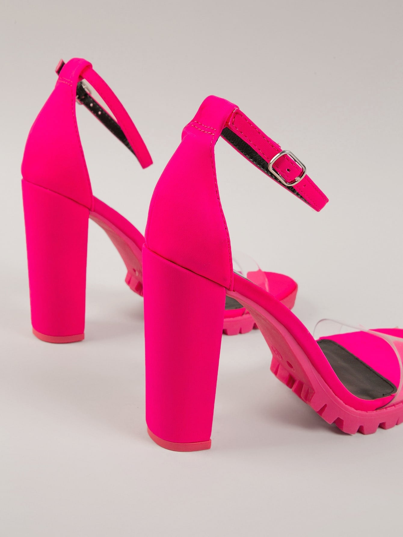 Retro Inspired Perspex Foot Strap High Heels