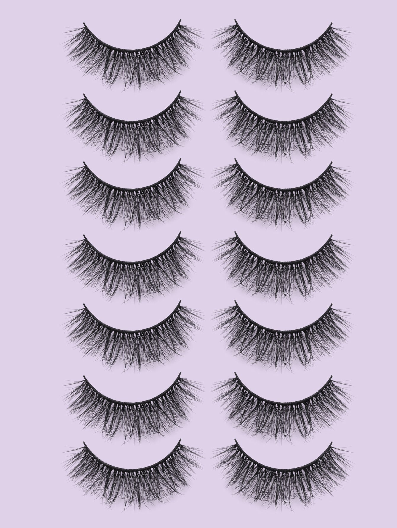 10pairs Natural False Eyelashes & 4pcs Tool Set