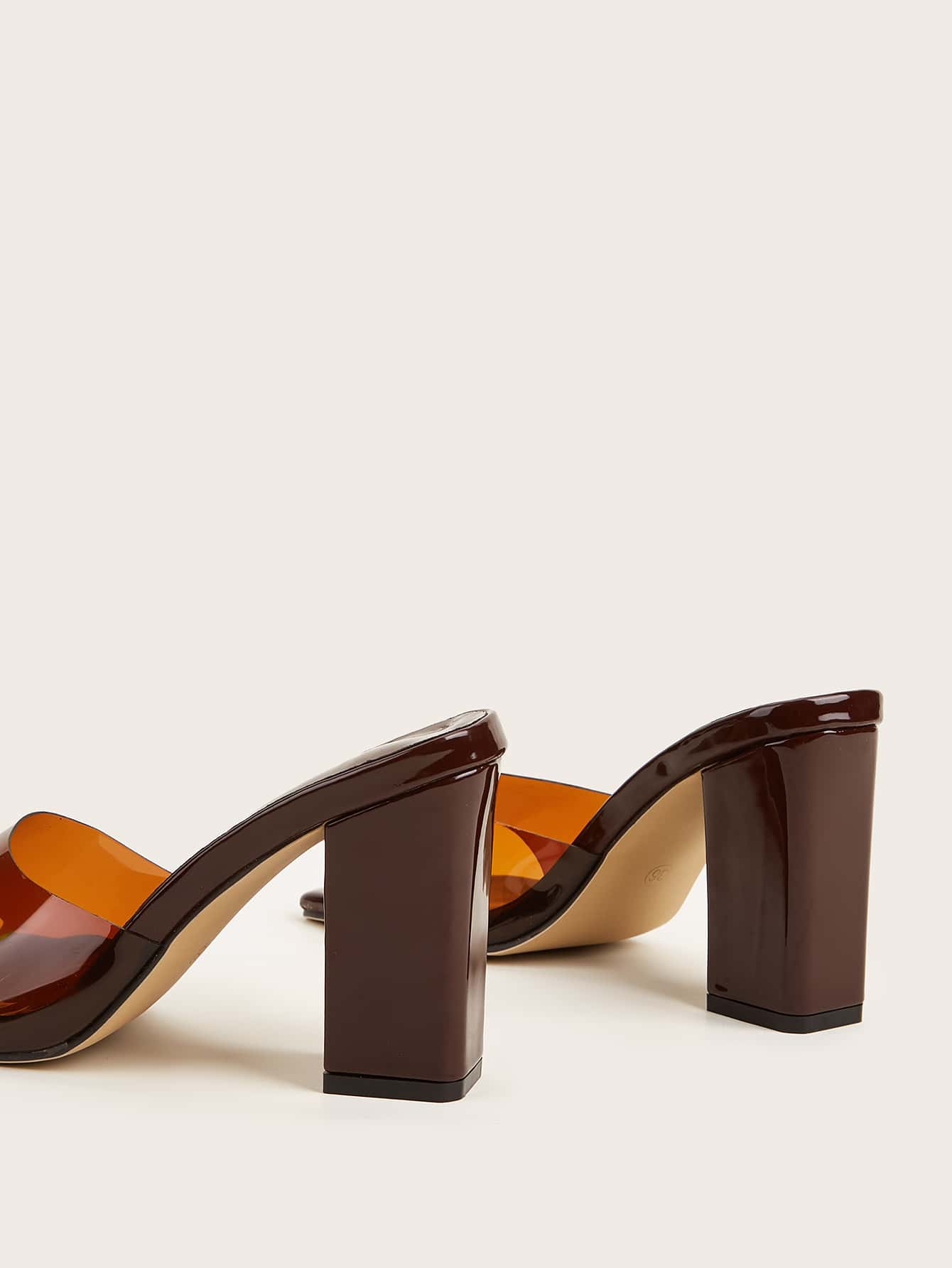 Women Minimalist Chunky Heeled Mule Sandals, Fashion Summer Heeled Sandals