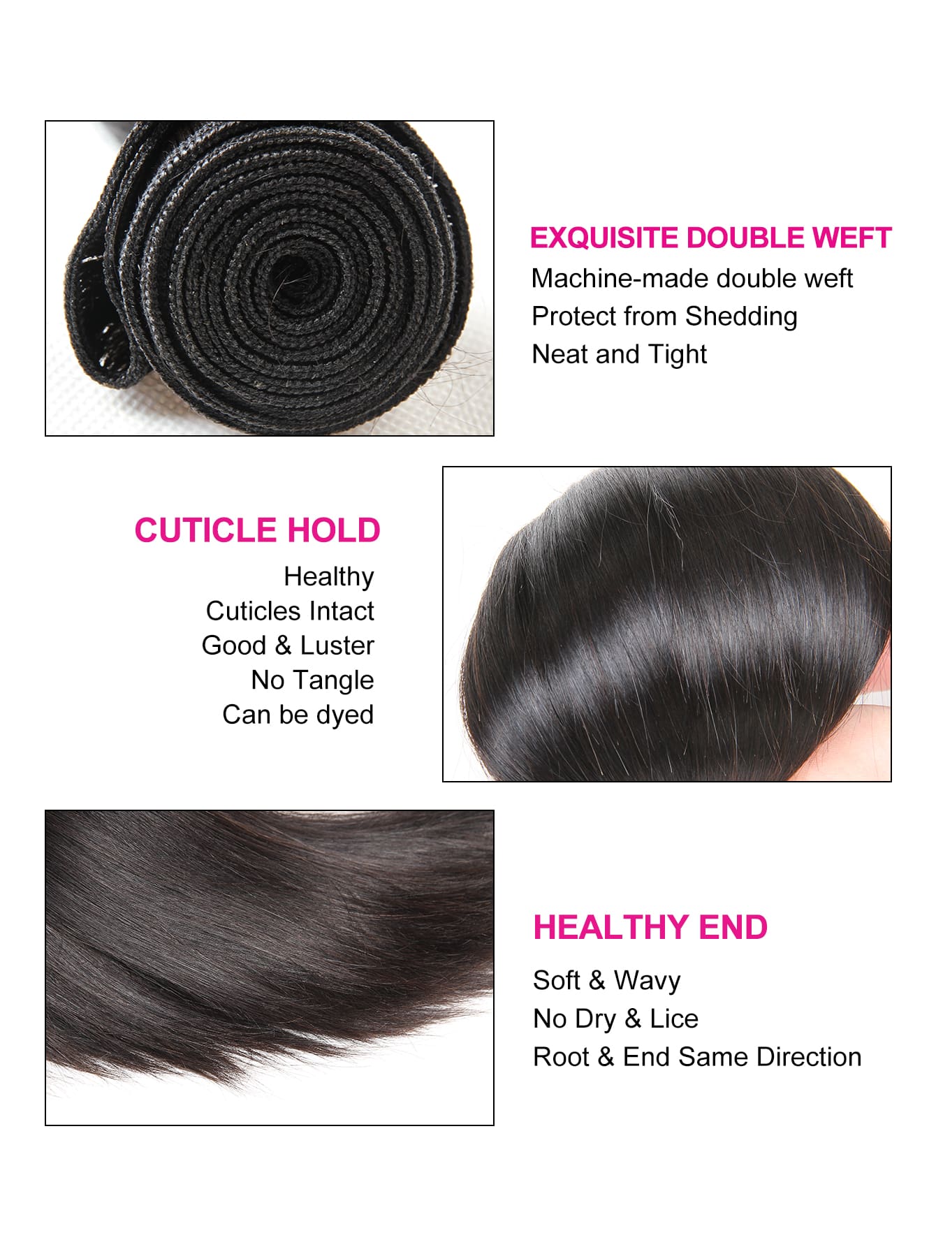 1pc 12A Grade Straight Bundles Natural Black Color Virgin Human Hair Remy Hair Weave