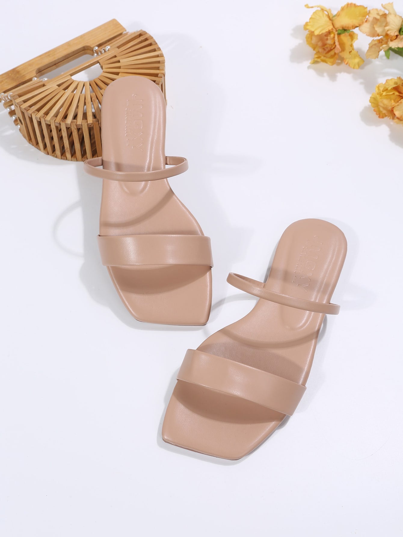 Women Minimalist Double Strap Slide Sandals