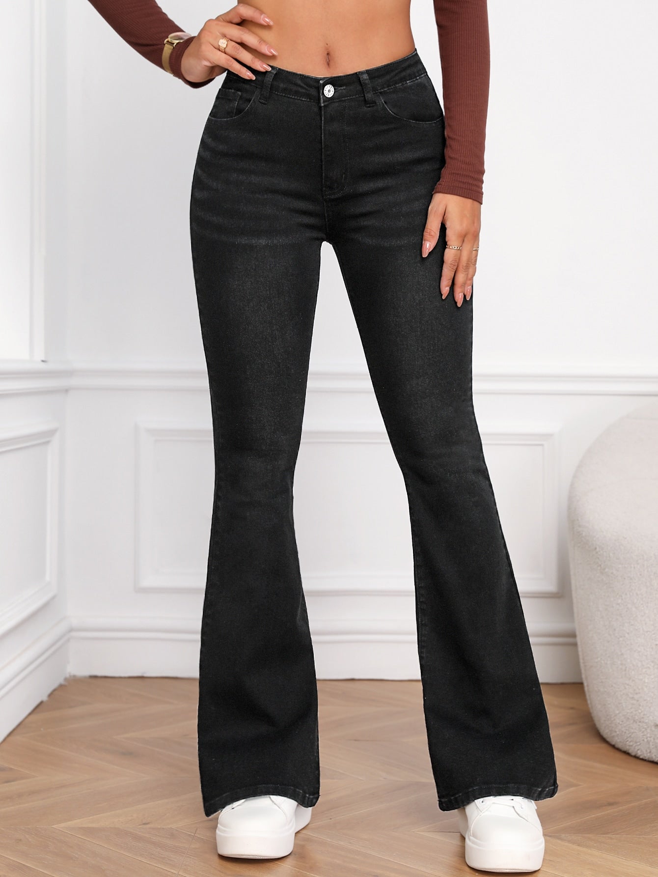 Frenchy Slant Pocket Bootcut Leg Jeans