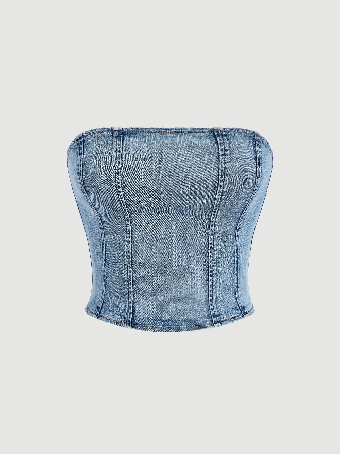 MOD Zip Back Tube Denim Top