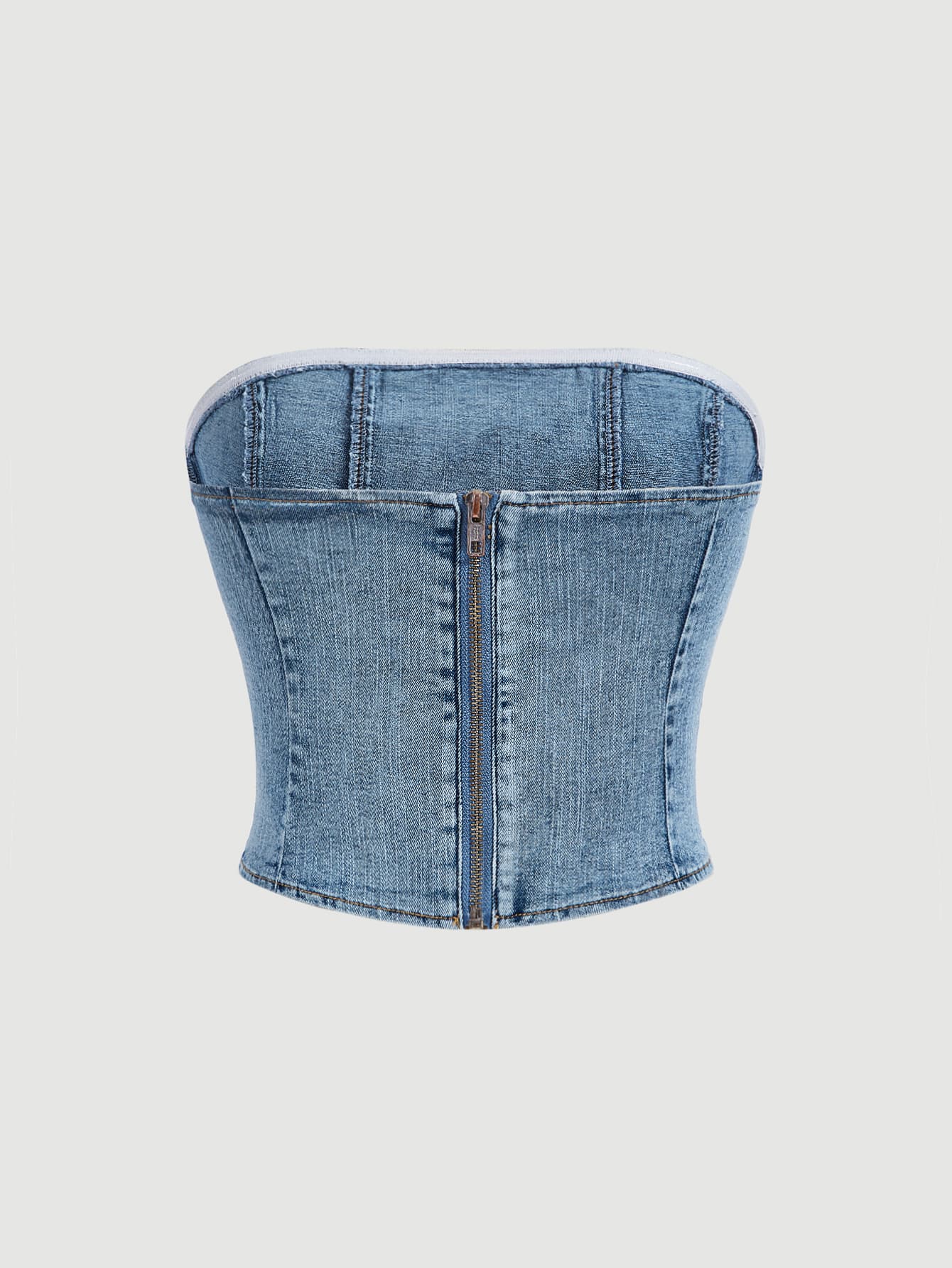 MOD Zip Back Tube Denim Top