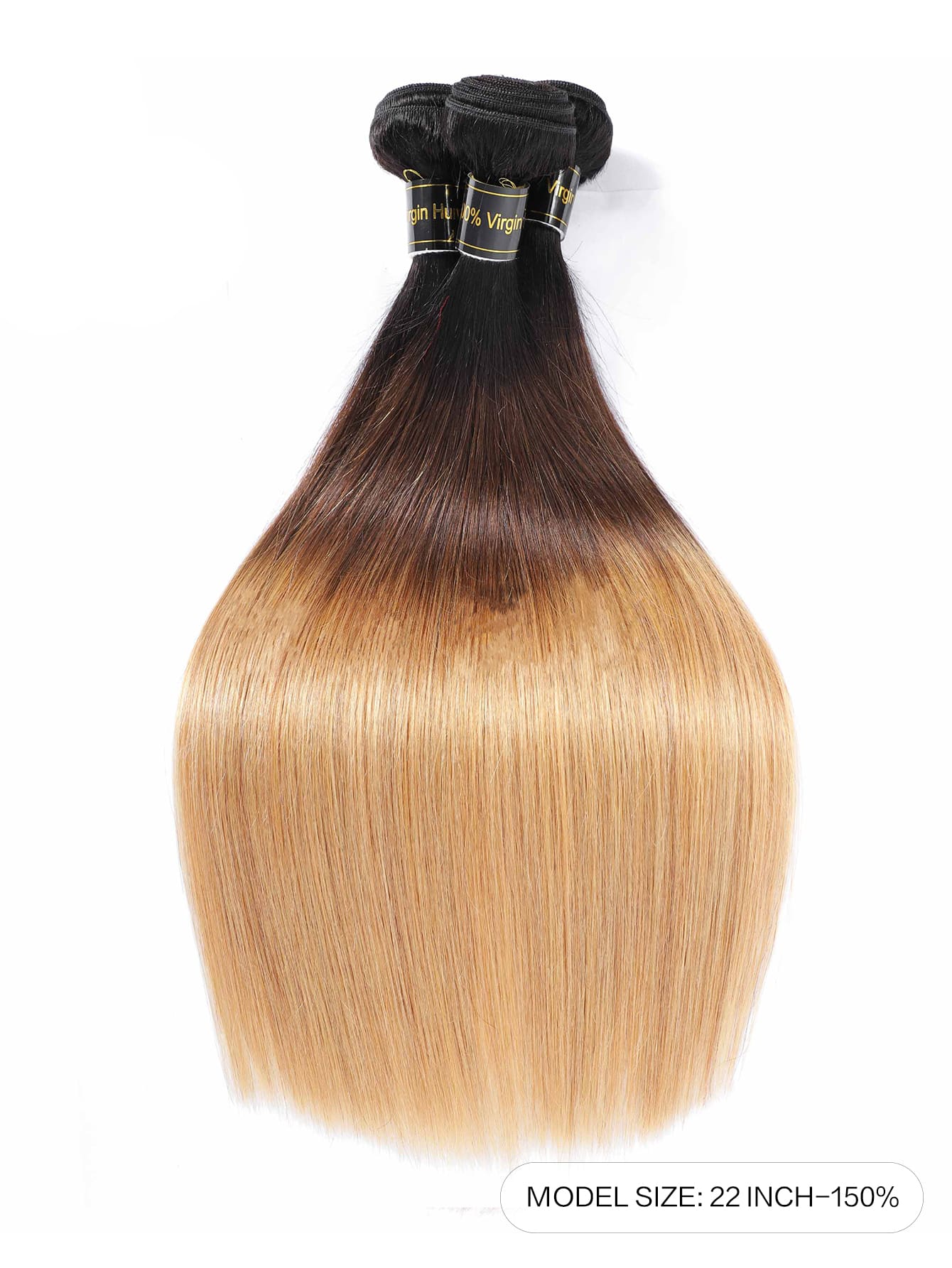 3pcs Highlight Straight Bundles 1B/4/27 Color Human Hair Weave Bundles Virgin Remy Hair Ombre Bundles Long Length Hair Extension Ombre Color