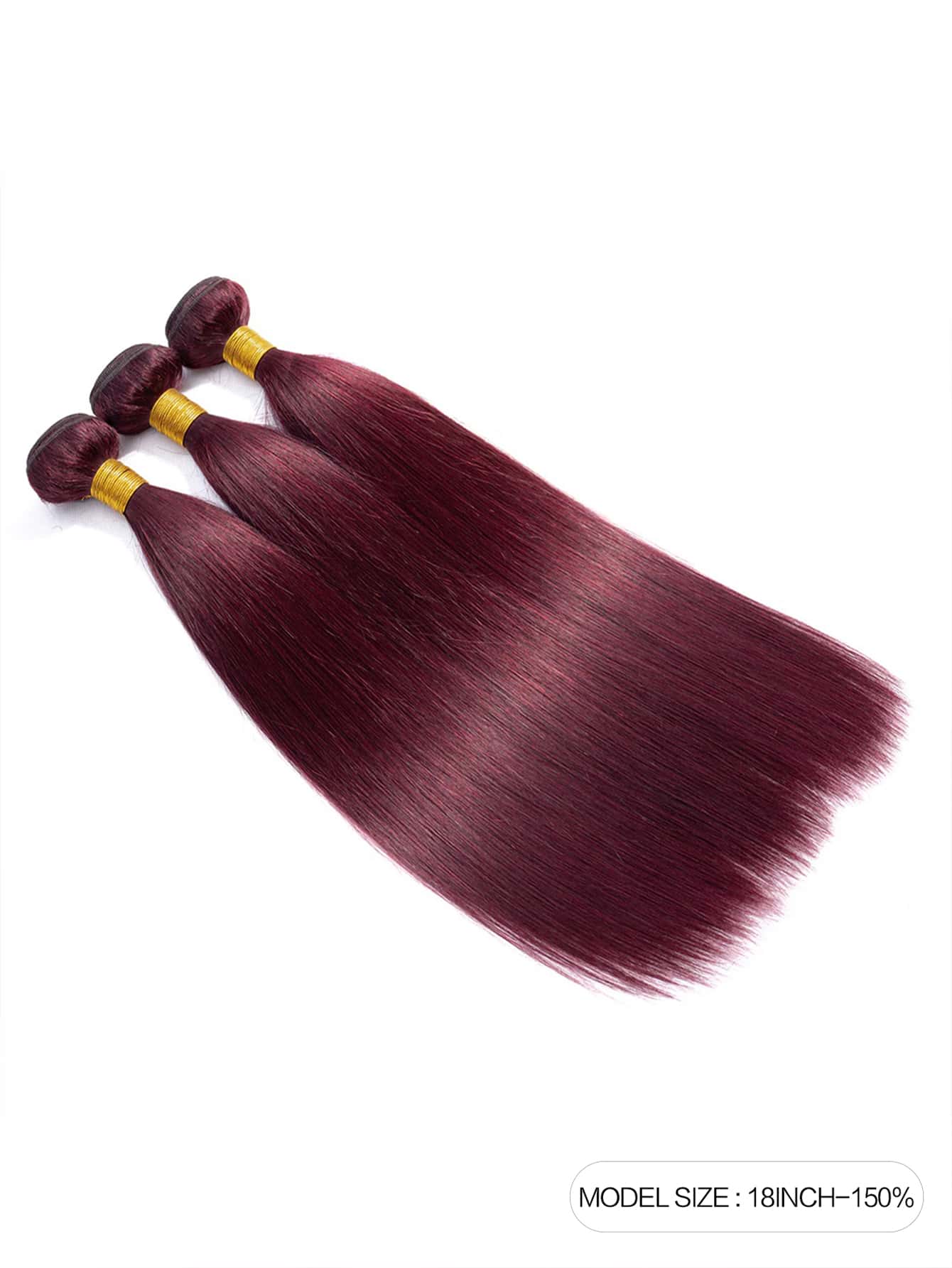 1pc Bone Straight 99J  Human Hair Bundle 150%Density Bundles For Women Burgundy Color