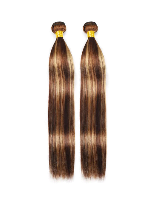 2pcs Straight Piano Color Human Hair Bundle 150% Density Bundles For Women Highlight Color