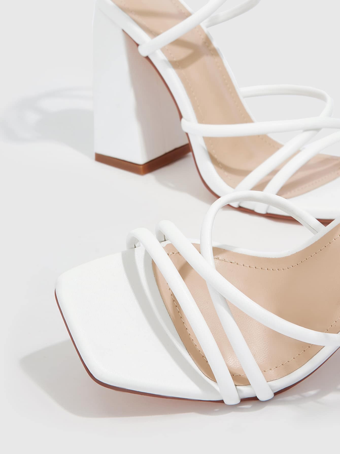 Everyday Collection Criss Cross Heeled Ankle Strap Sandals