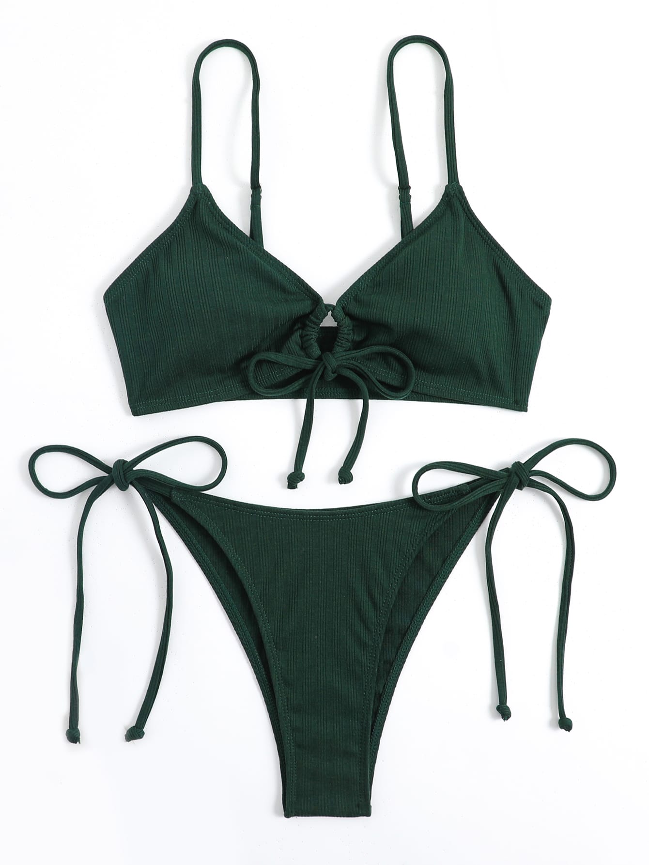 Swim Basics Tie Side Tanga Bikini Swimsuit