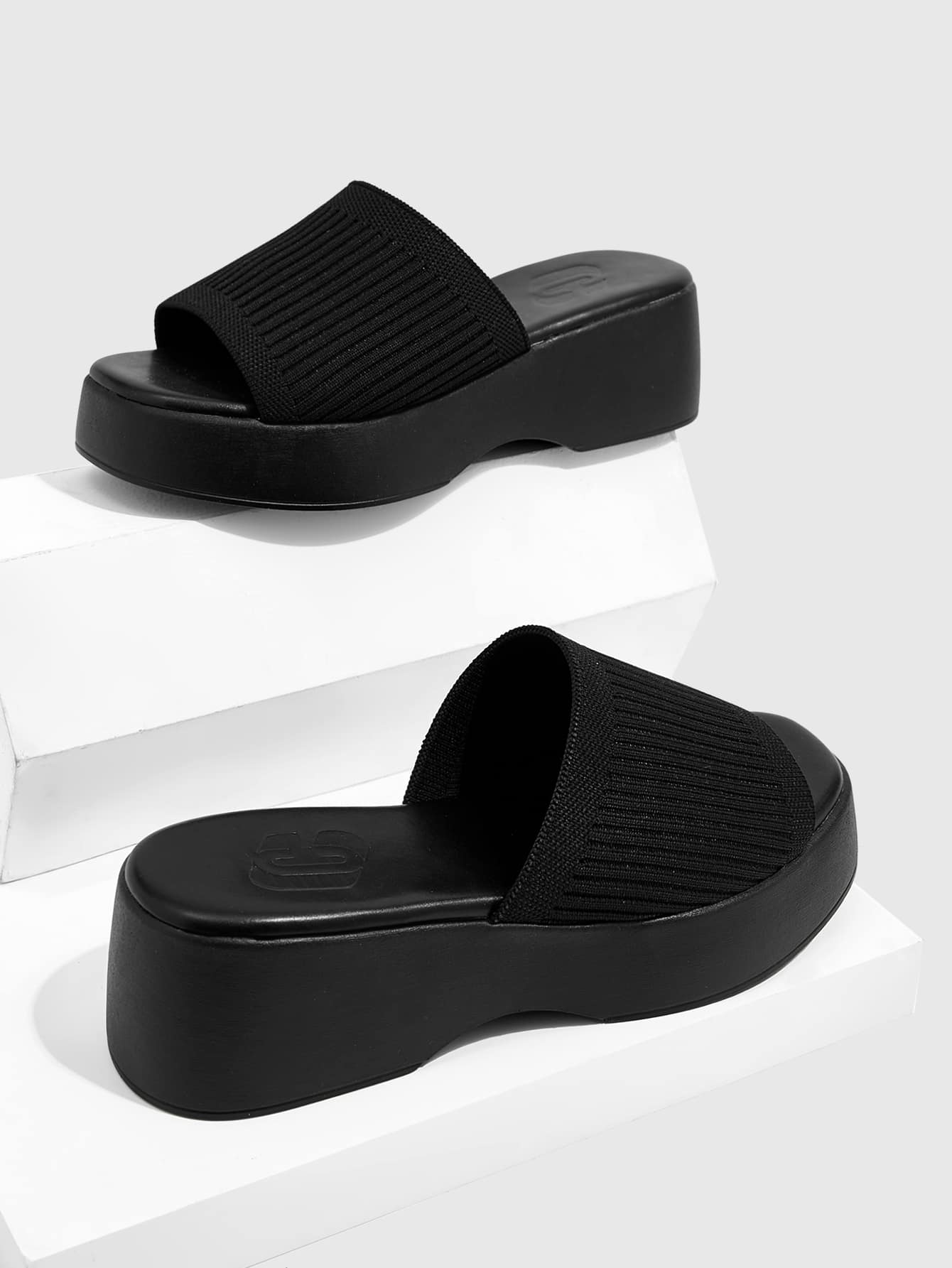 Everyday Collection Single Band Wedge Slide Sandals