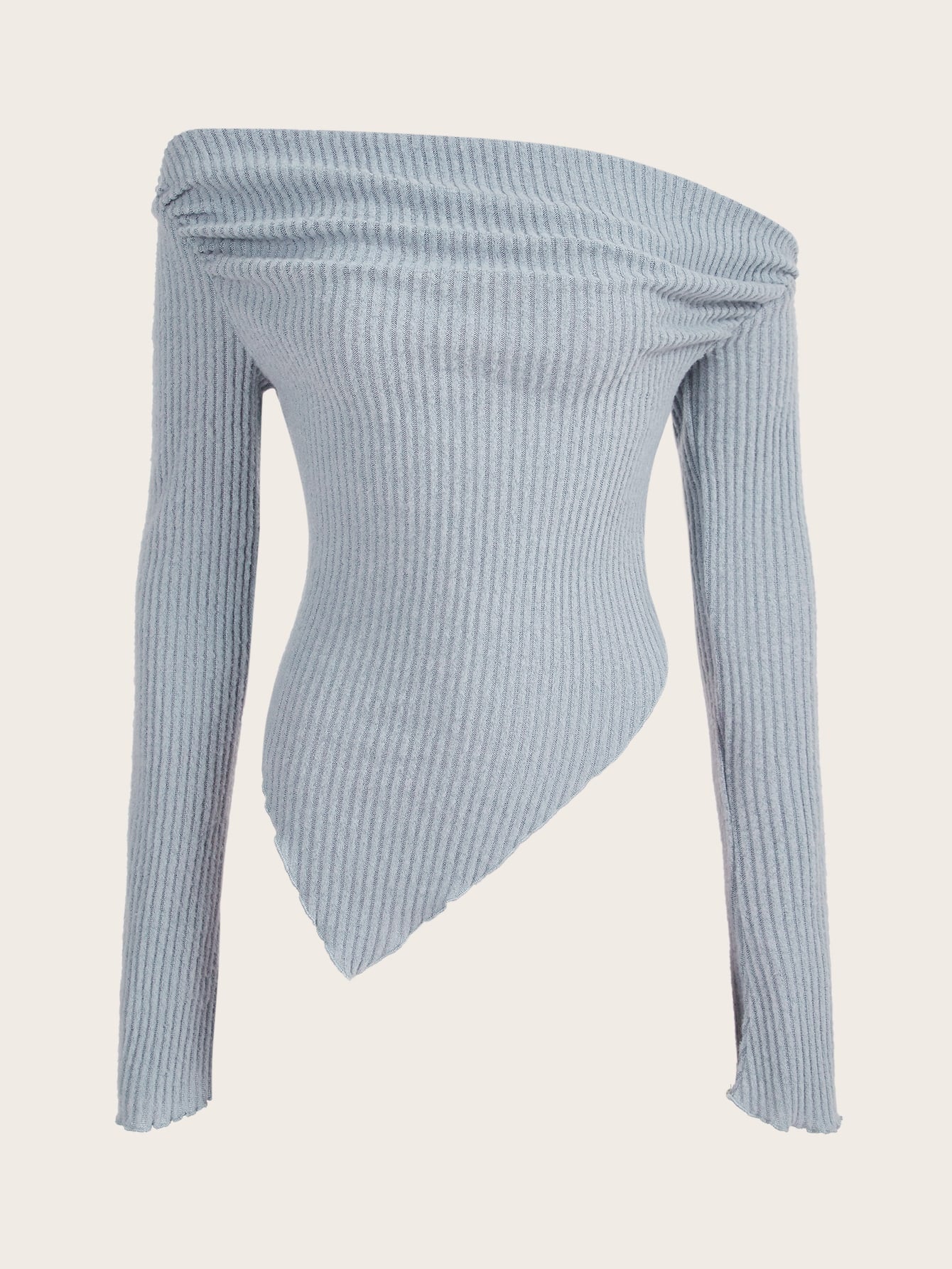 ICON Asymmetrical Neck Lettuce Trim Tee