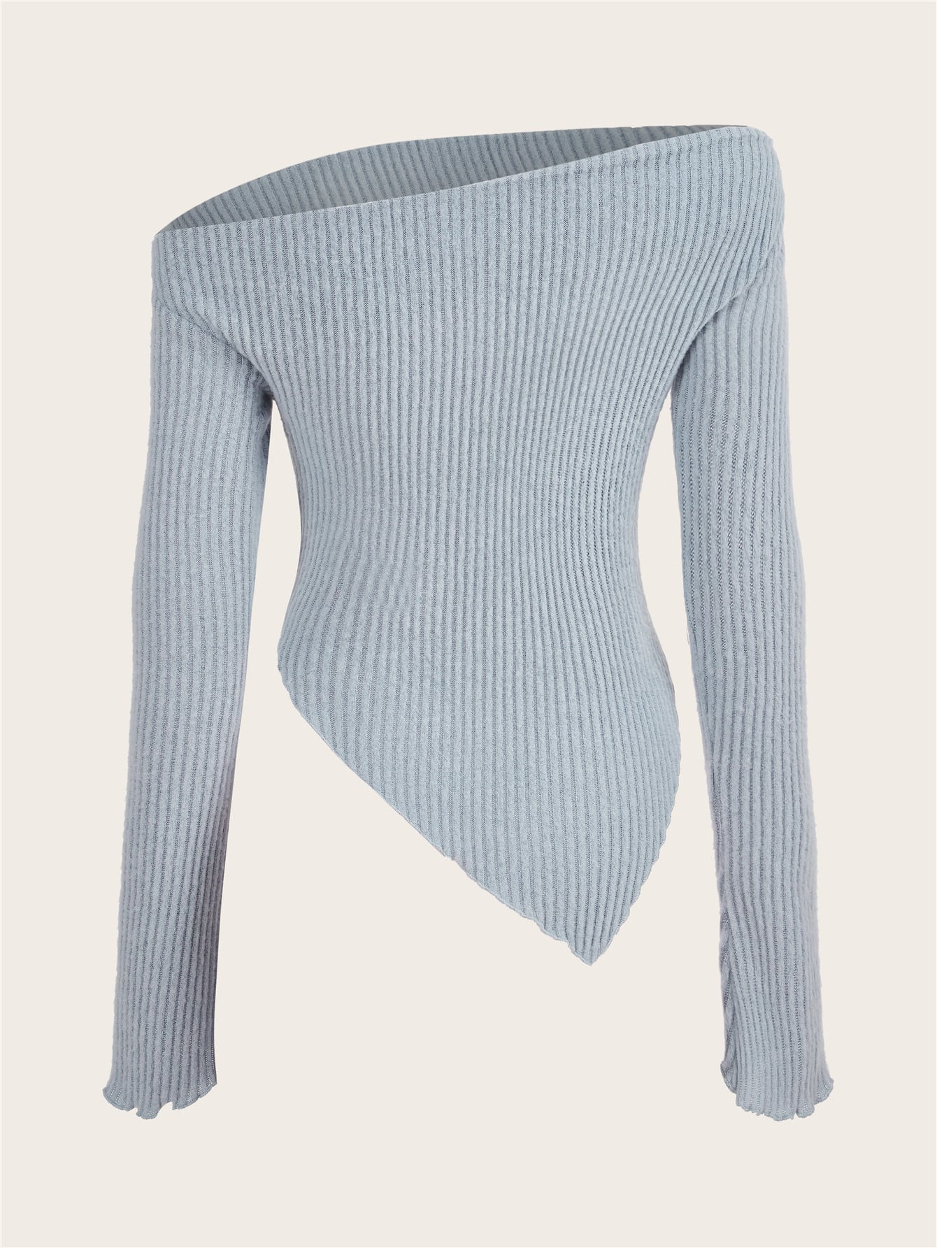 ICON Asymmetrical Neck Lettuce Trim Tee