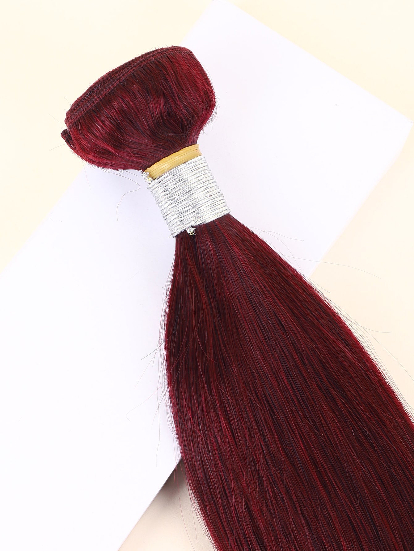 1Pc Straight Human Hair Weave Bundles Burg 530# Color 10-18 Inch Human Hair Extension