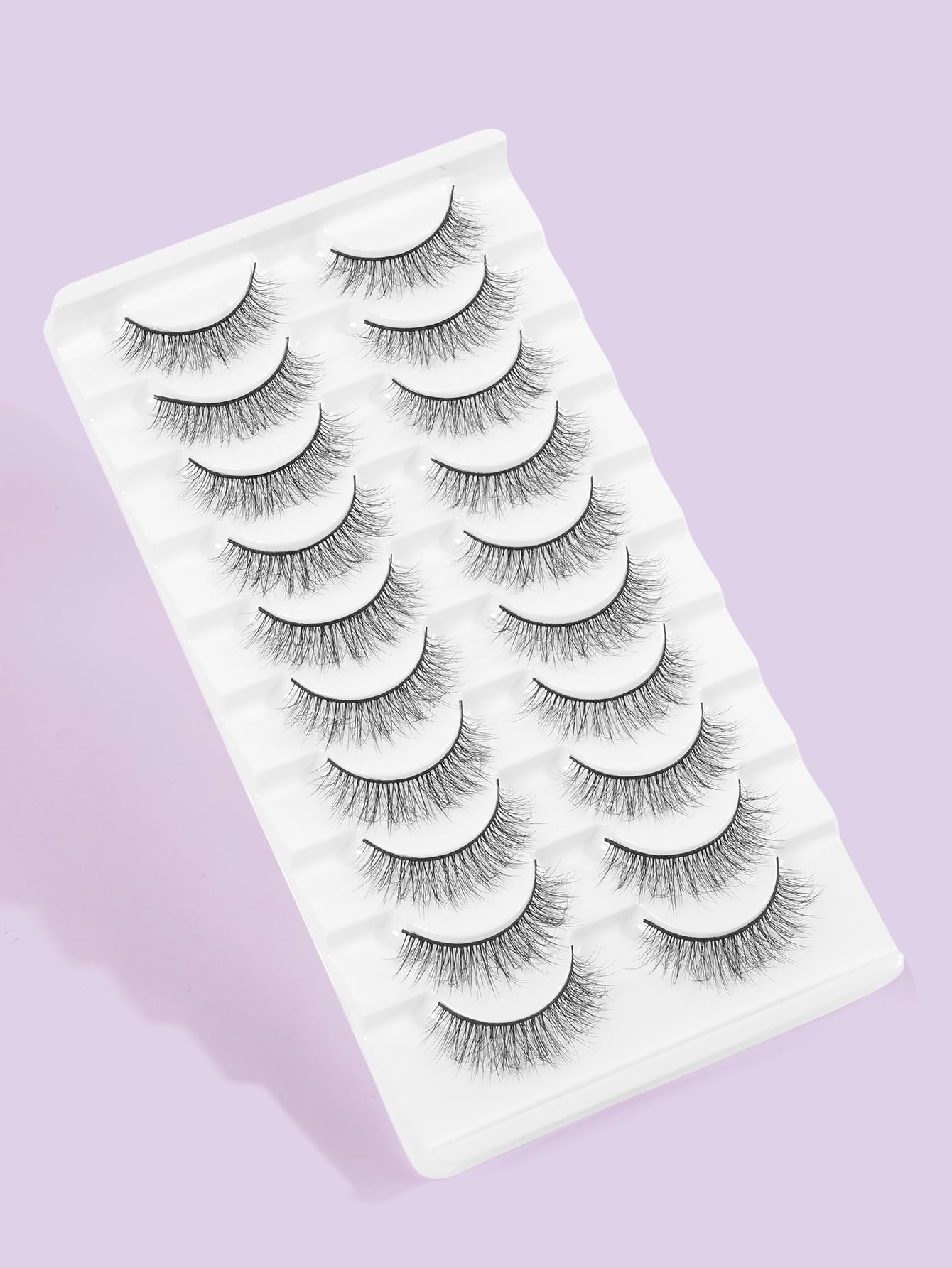 10pairs Natural False Eyelashes & 4pcs Tool Set