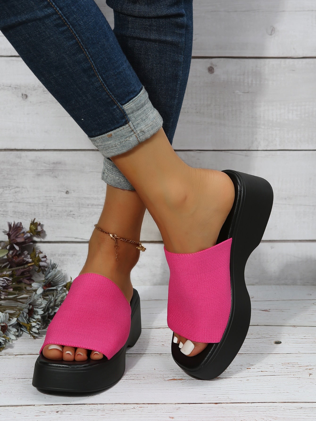 Women Minimalist Wedge Slide Sandals, Fashion Outdoor Sandals