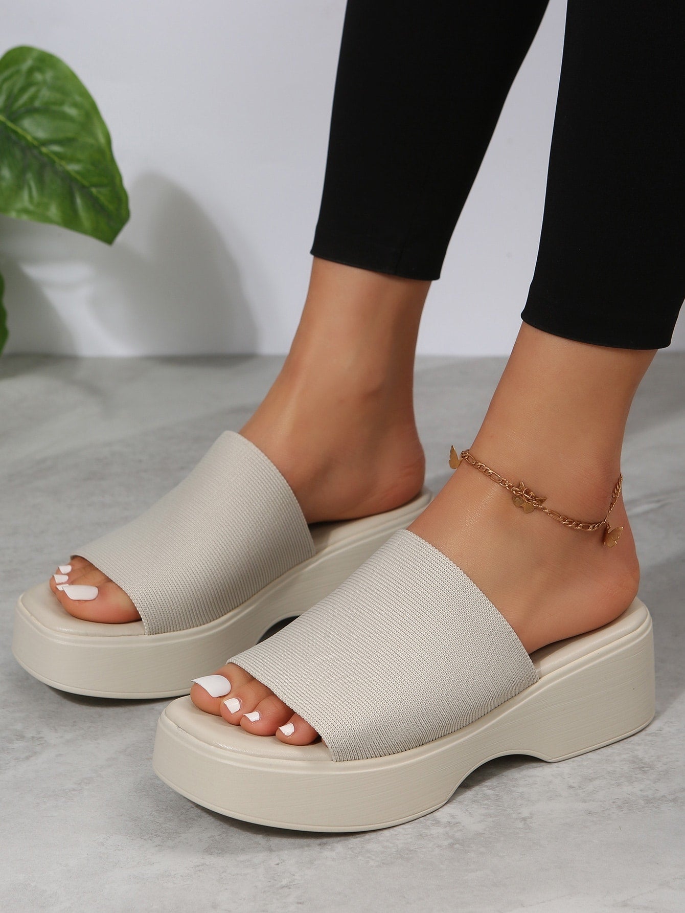Women Minimalist Wedge Slide Sandals, Fashion Outdoor Sandals