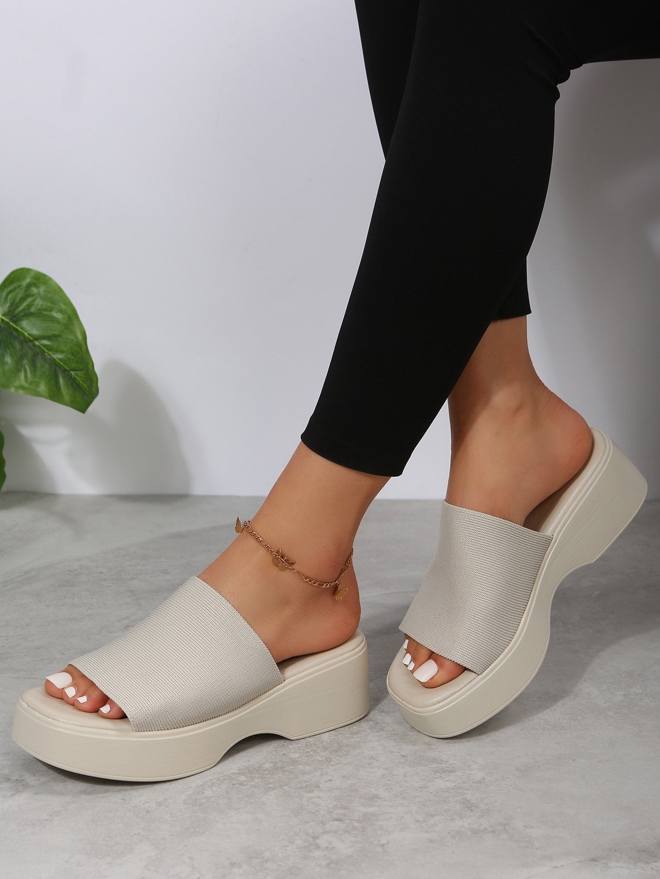 Women Minimalist Wedge Slide Sandals, Fashion Outdoor Sandals