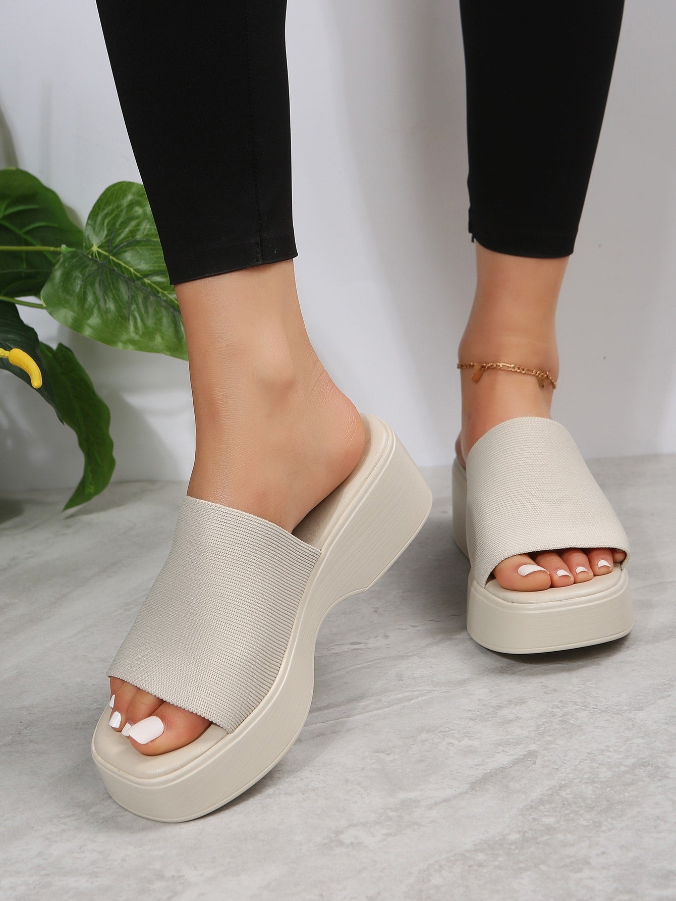 Women Minimalist Wedge Slide Sandals, Fashion Outdoor Sandals