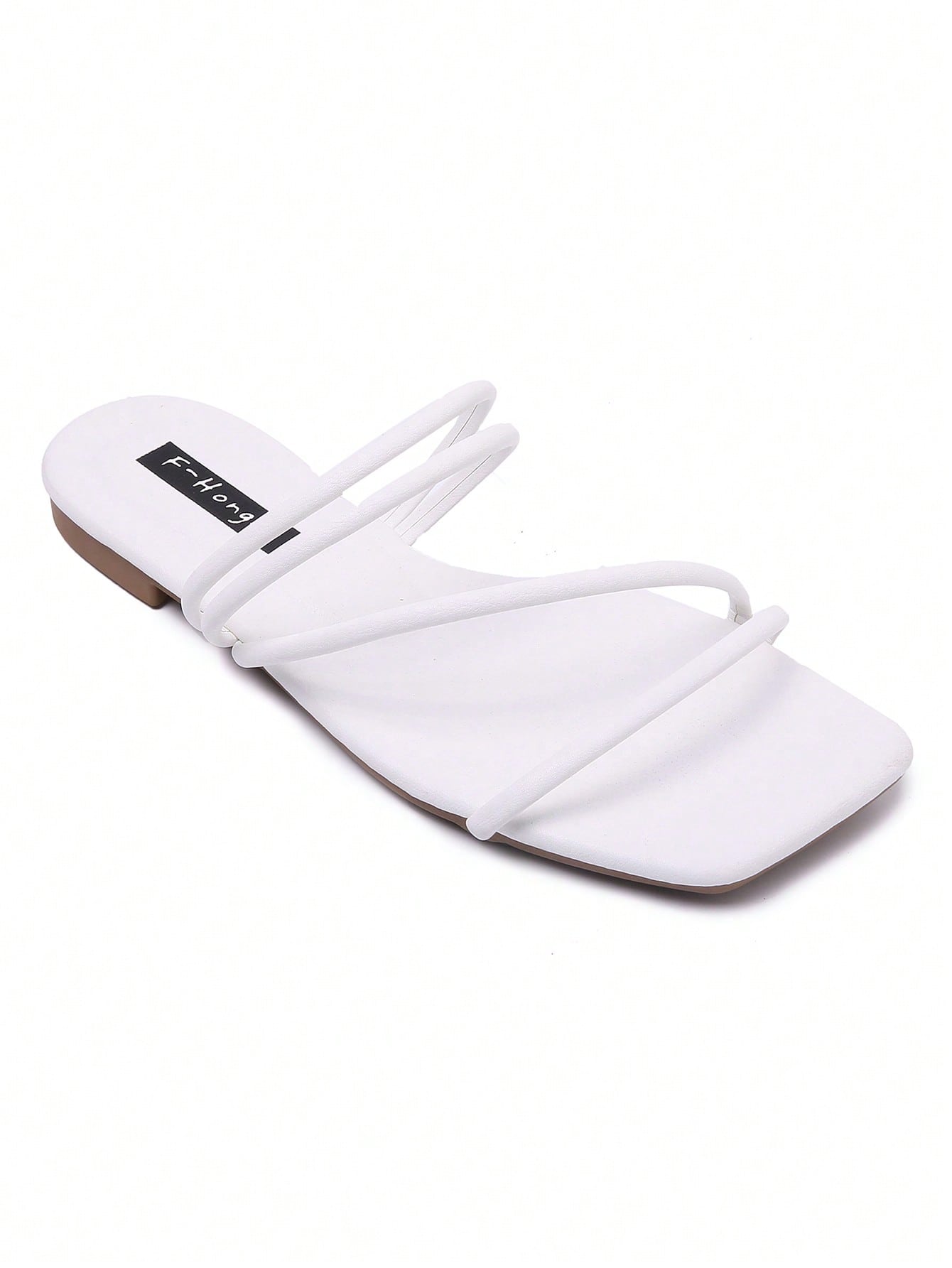 Women Comfortable Multi Strap Flat Sandals, Elegant Coffee Brown Slide Sandals