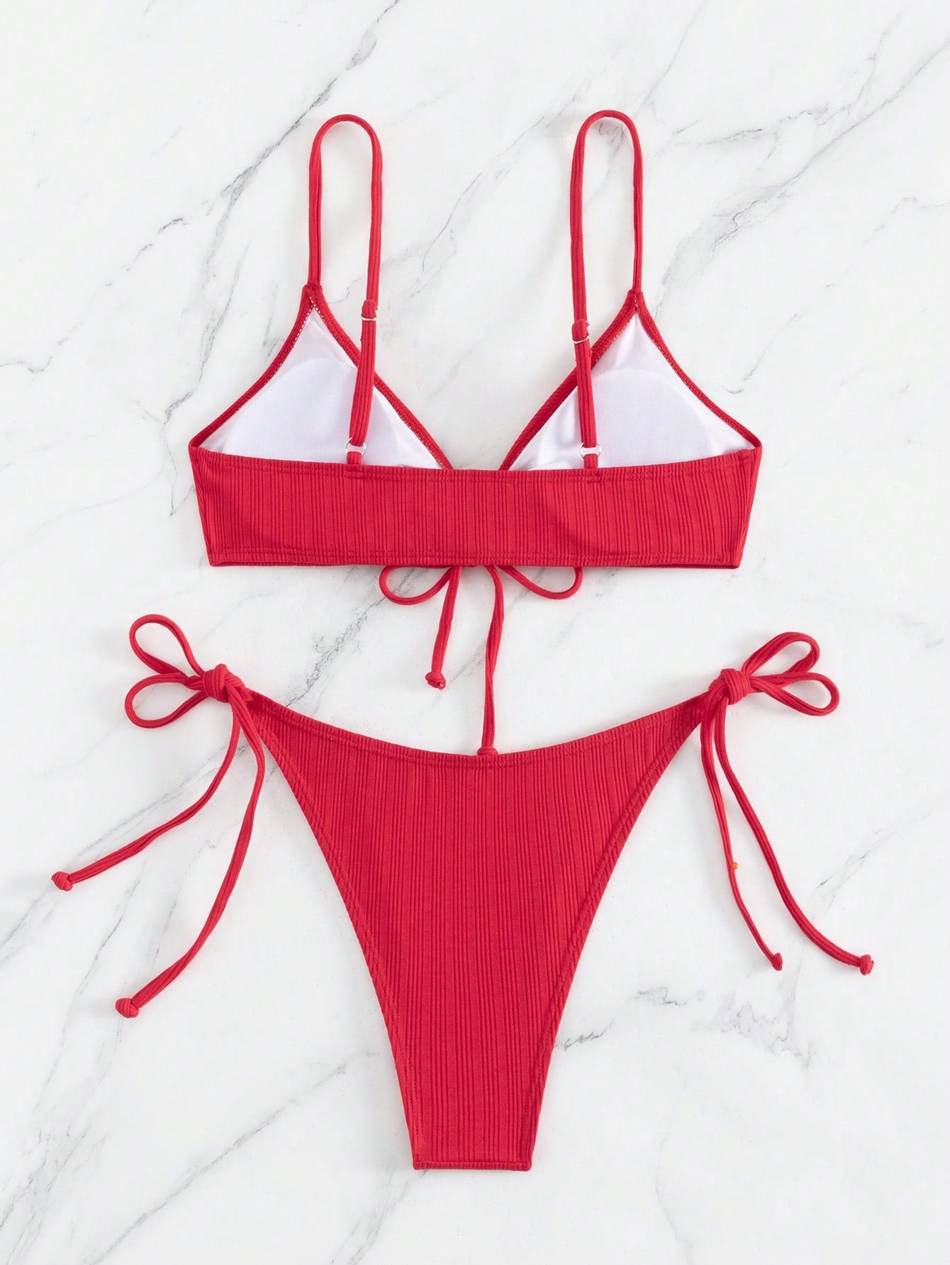 Swim Basics Tie Side Tanga Bikini Swimsuit