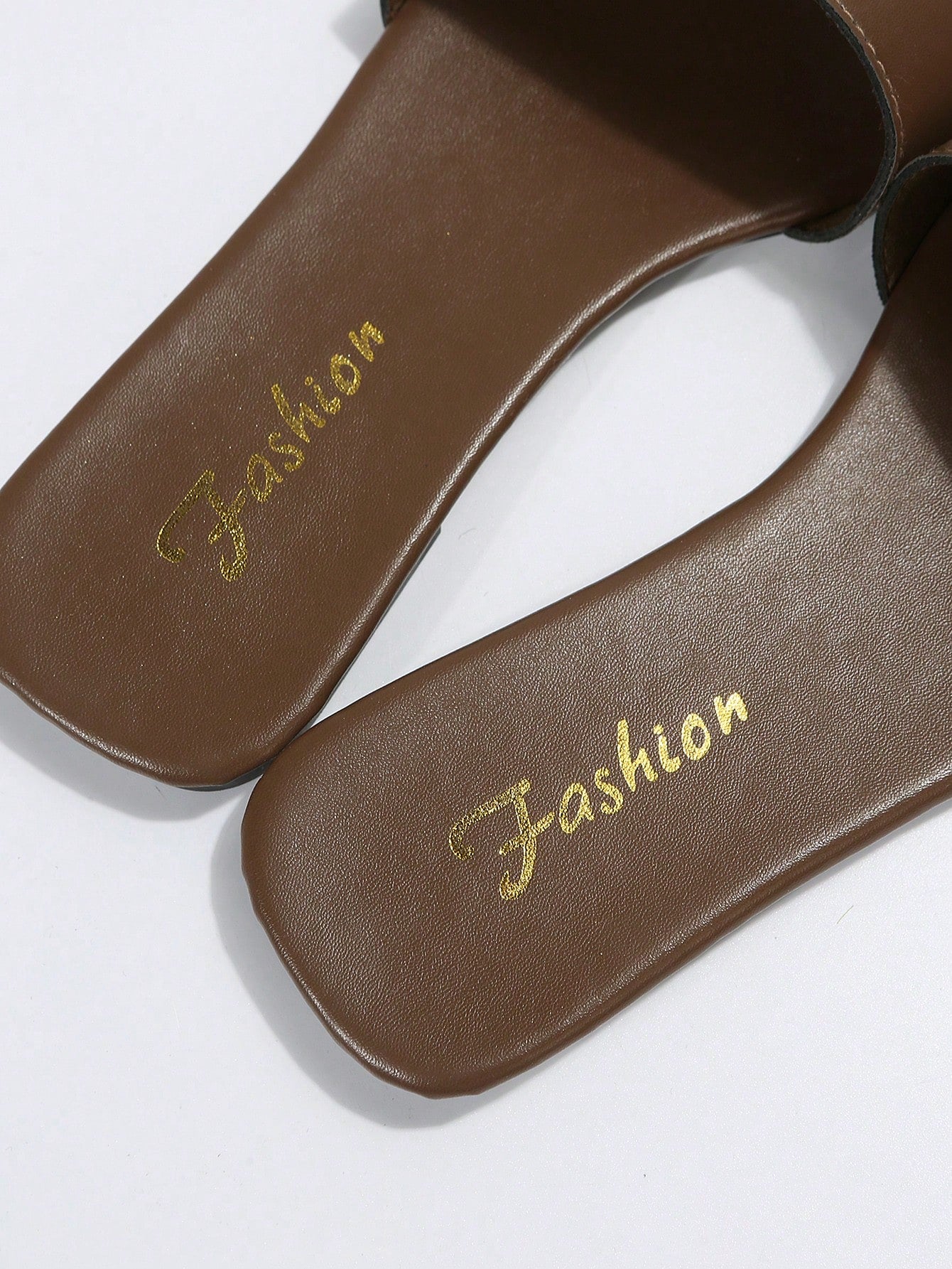 Women Minimalist Single B and Slide Sandals, Artificial Leather Elegant Sandals Brown