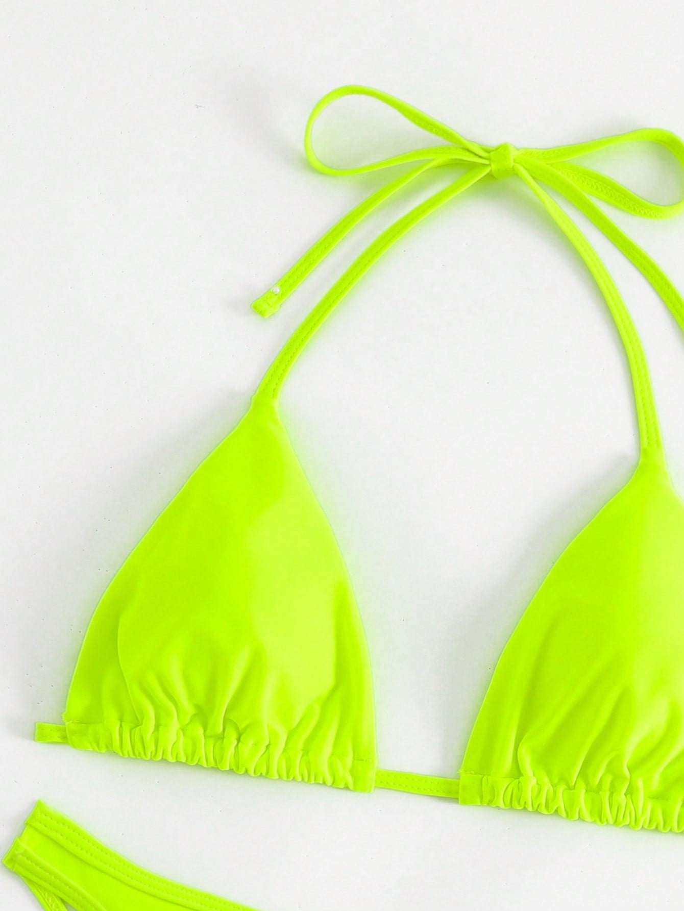 Swim SXY Plain Halter Triangle Bikini Swimsuit