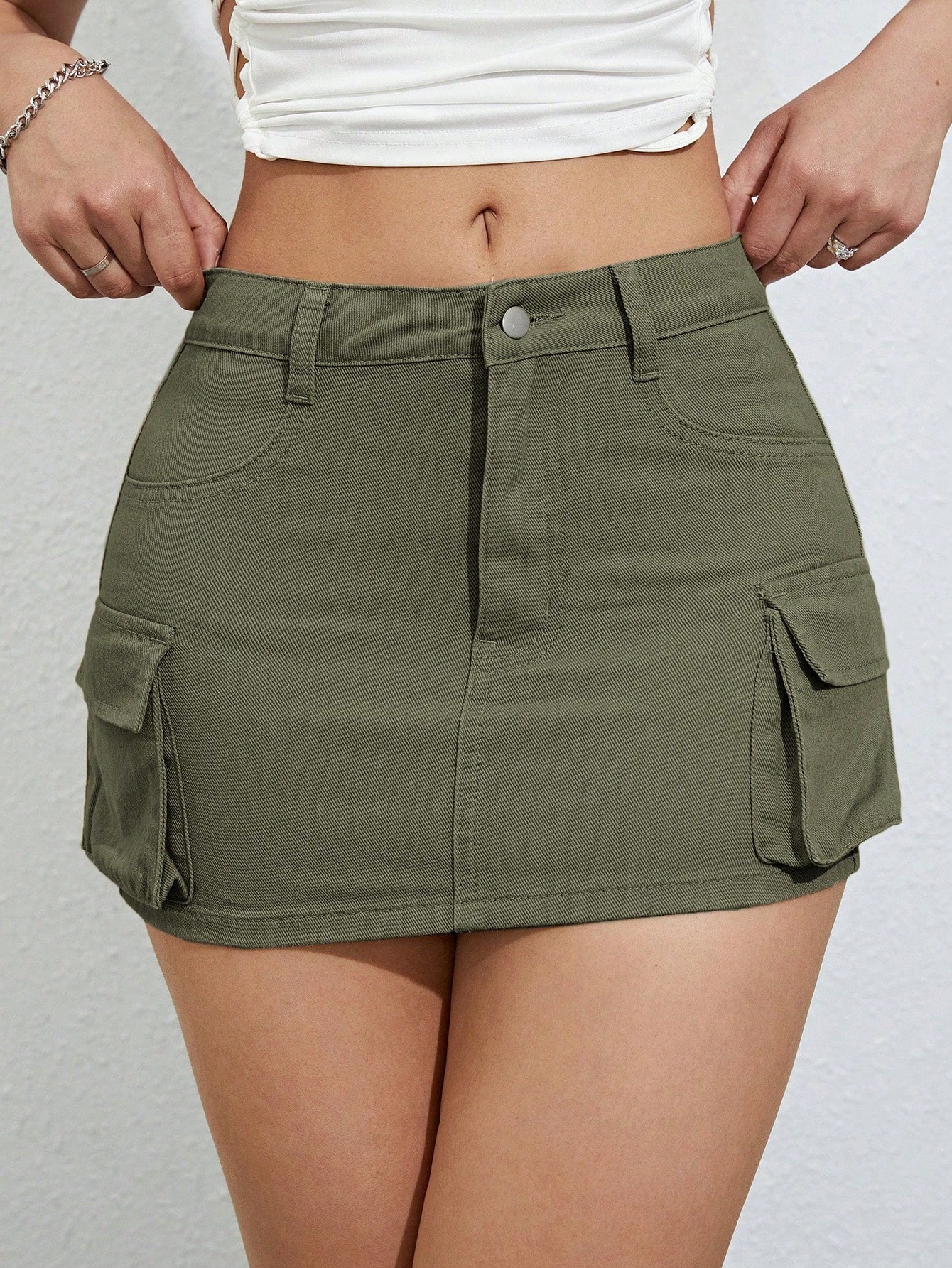 ICON Flap Pocket Side Cargo Denim Skirt